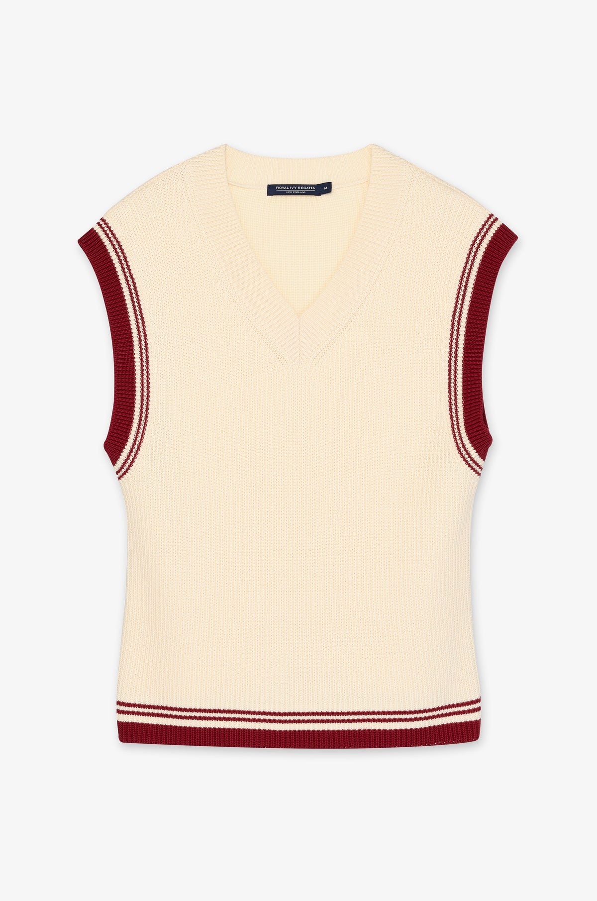 Striped Edge Sleeveless Crew Vest