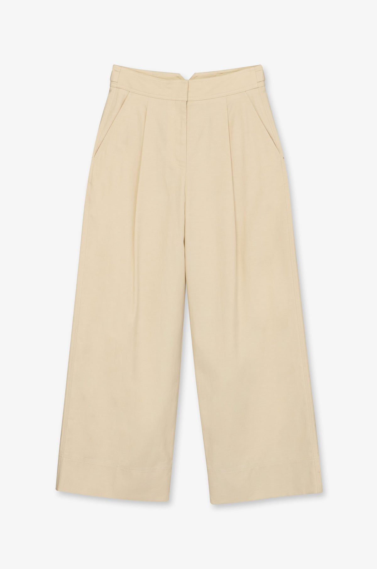 Pleated Front Wide Leg Tailored Trousers