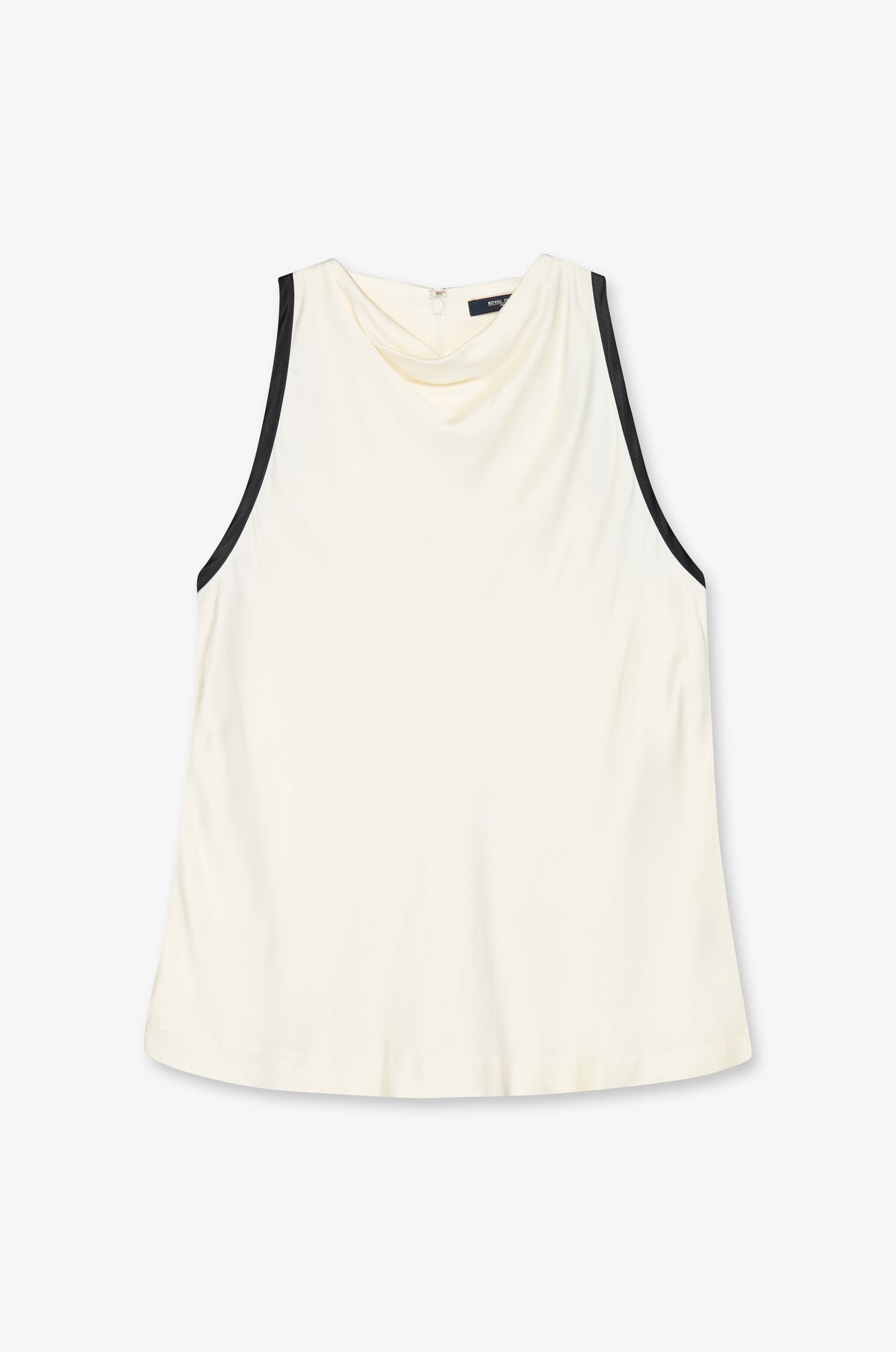 Contrast Edge Sleeveless Tie Neck Top