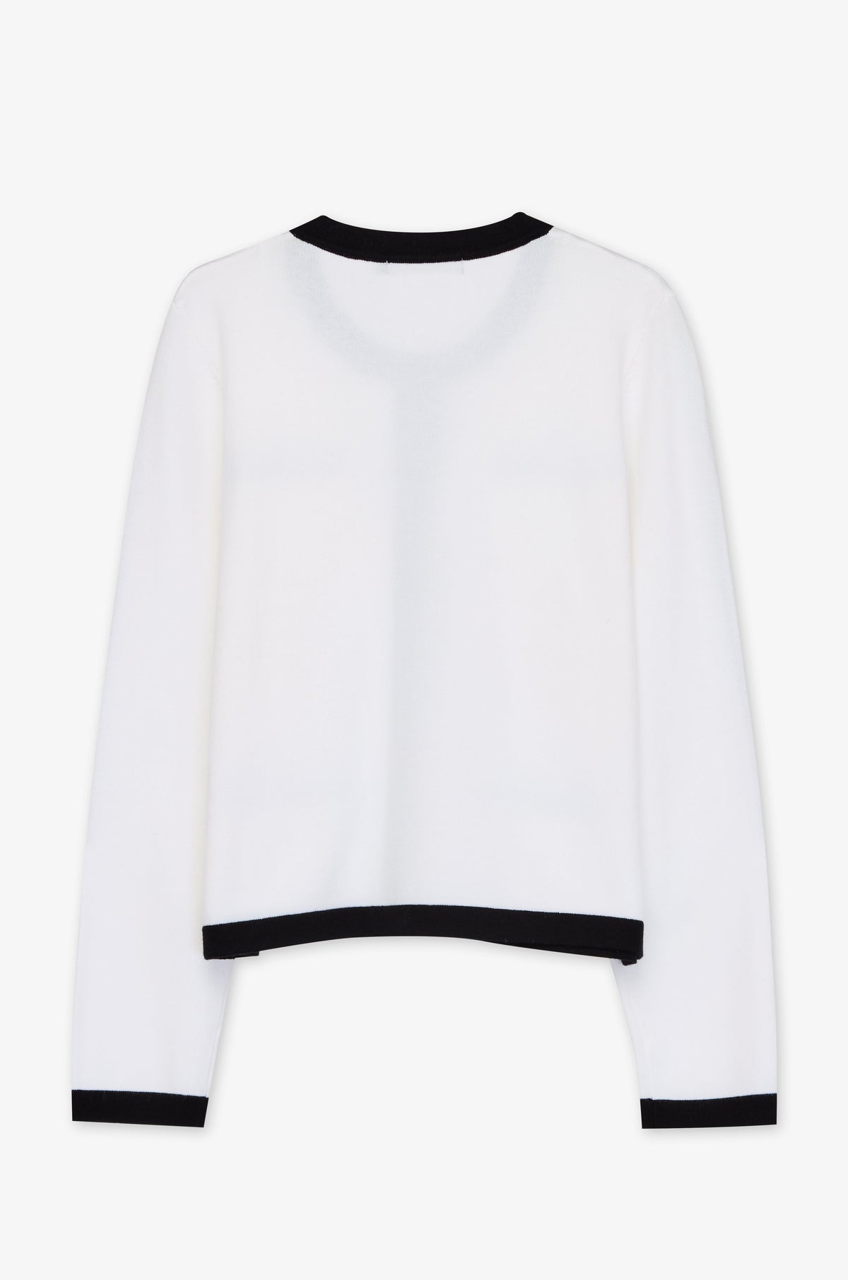 Contrast Pocket Crew Neck Cardigan