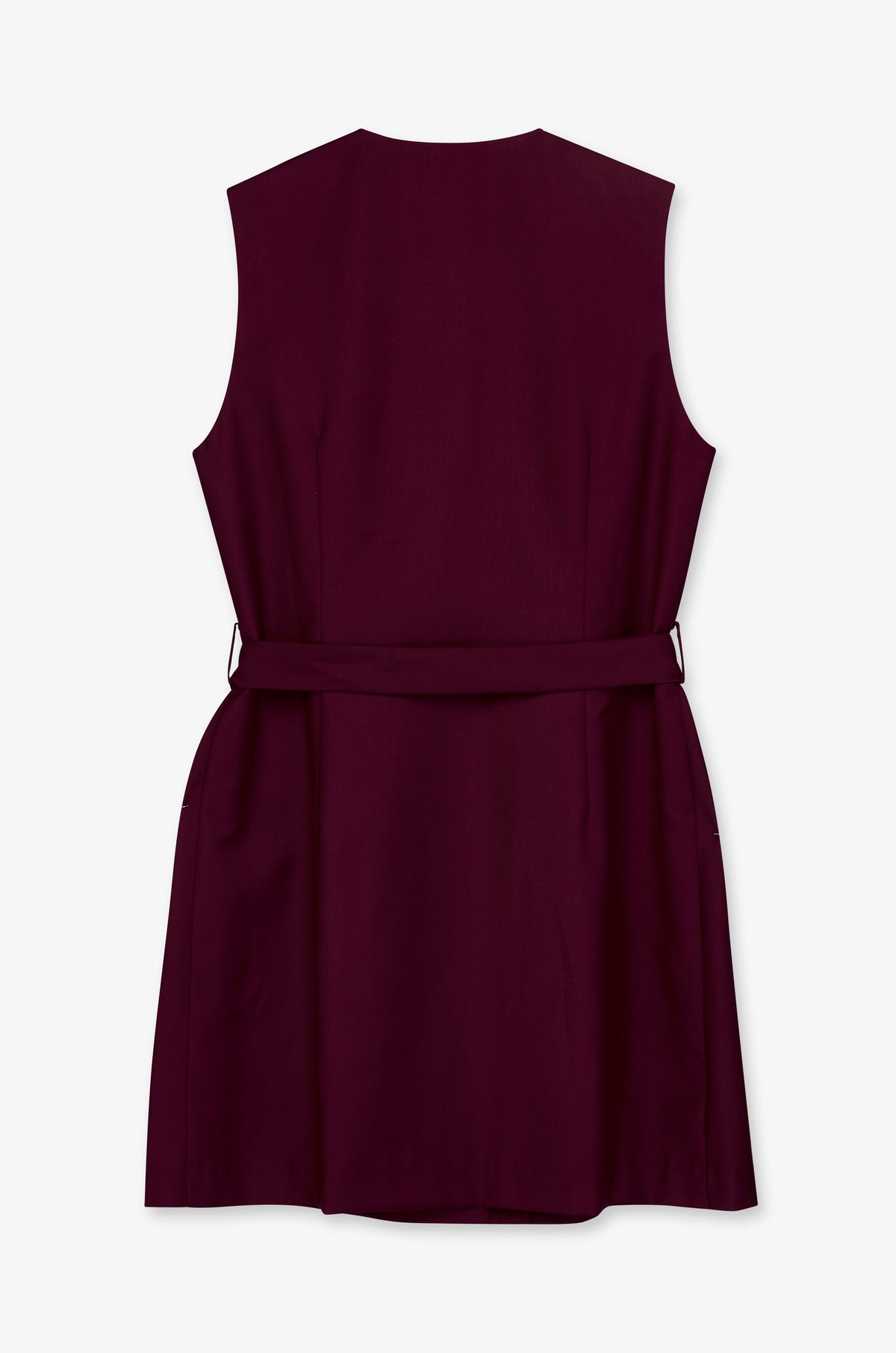 Tie Waist Longline Sleeveless Vest