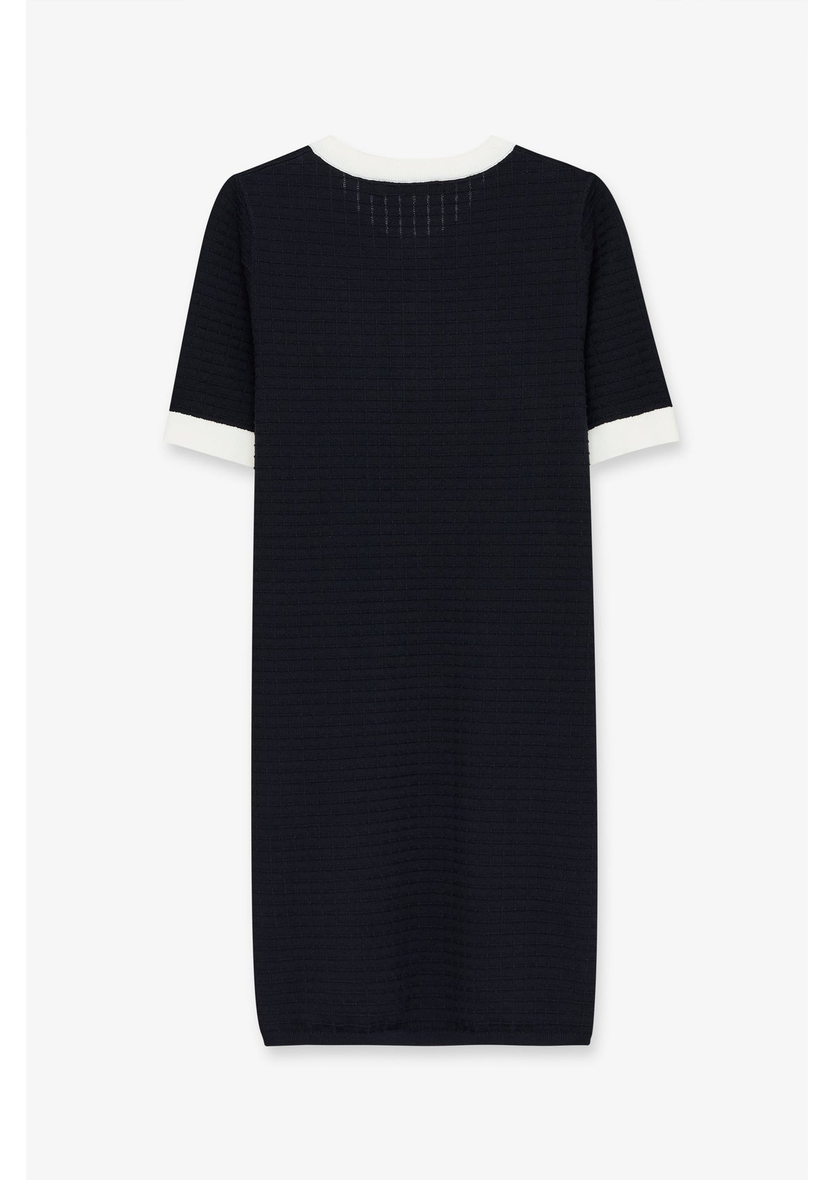 Contrast Trim Short Sleeve Midi Dress