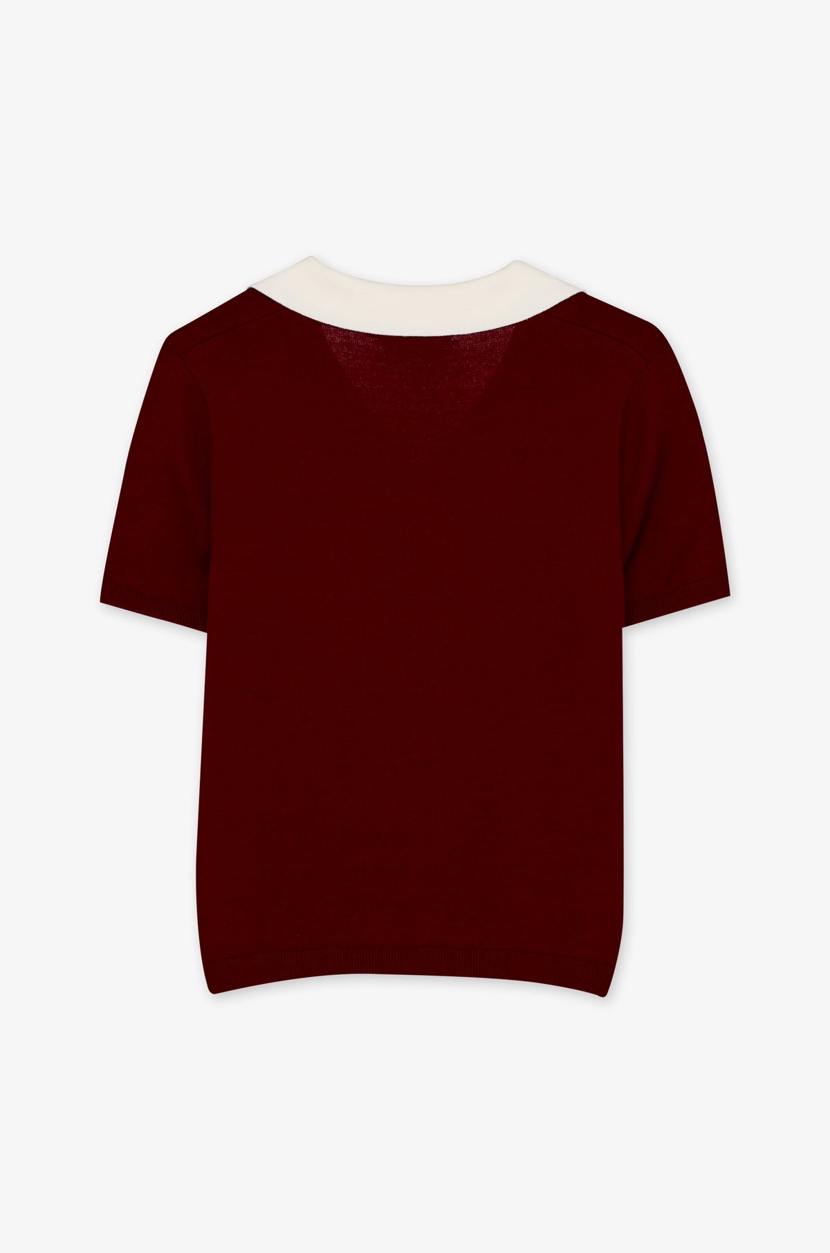 Contrast Open Collar Short Sleeve Top