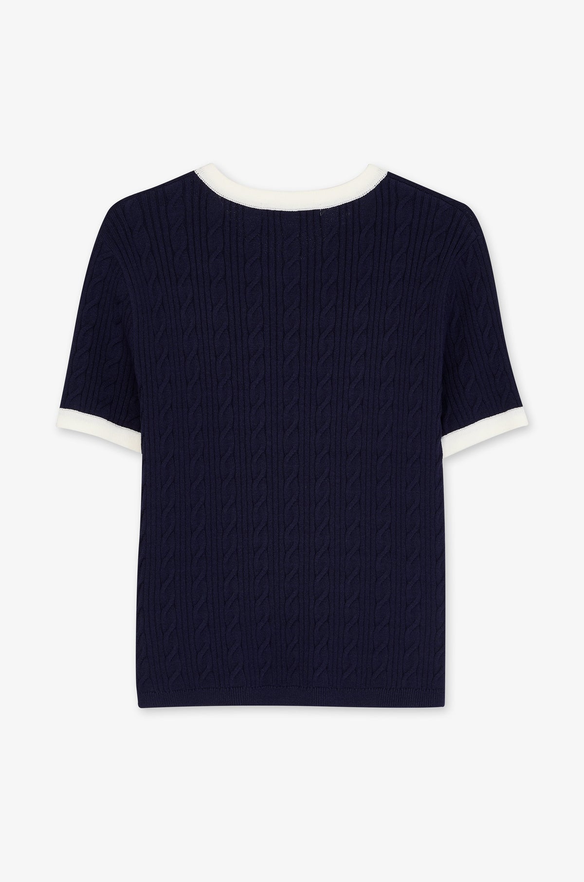 Contrast Edge Short Sleeve Cardigan
