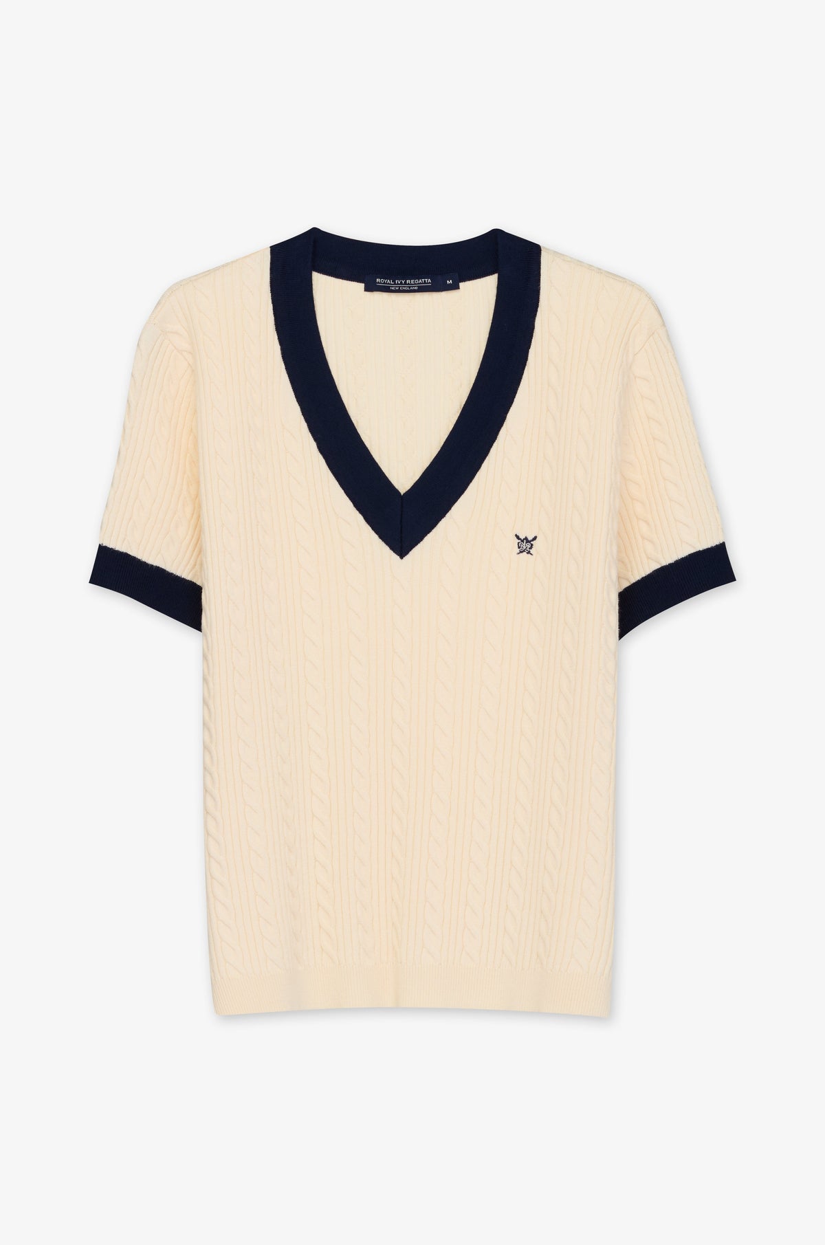 Contrast V Neck Short Sleeve Top