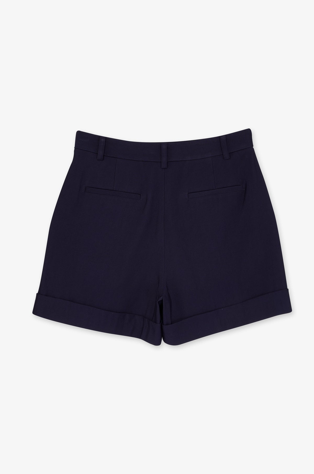 Pleated Front Turn Up Shorts