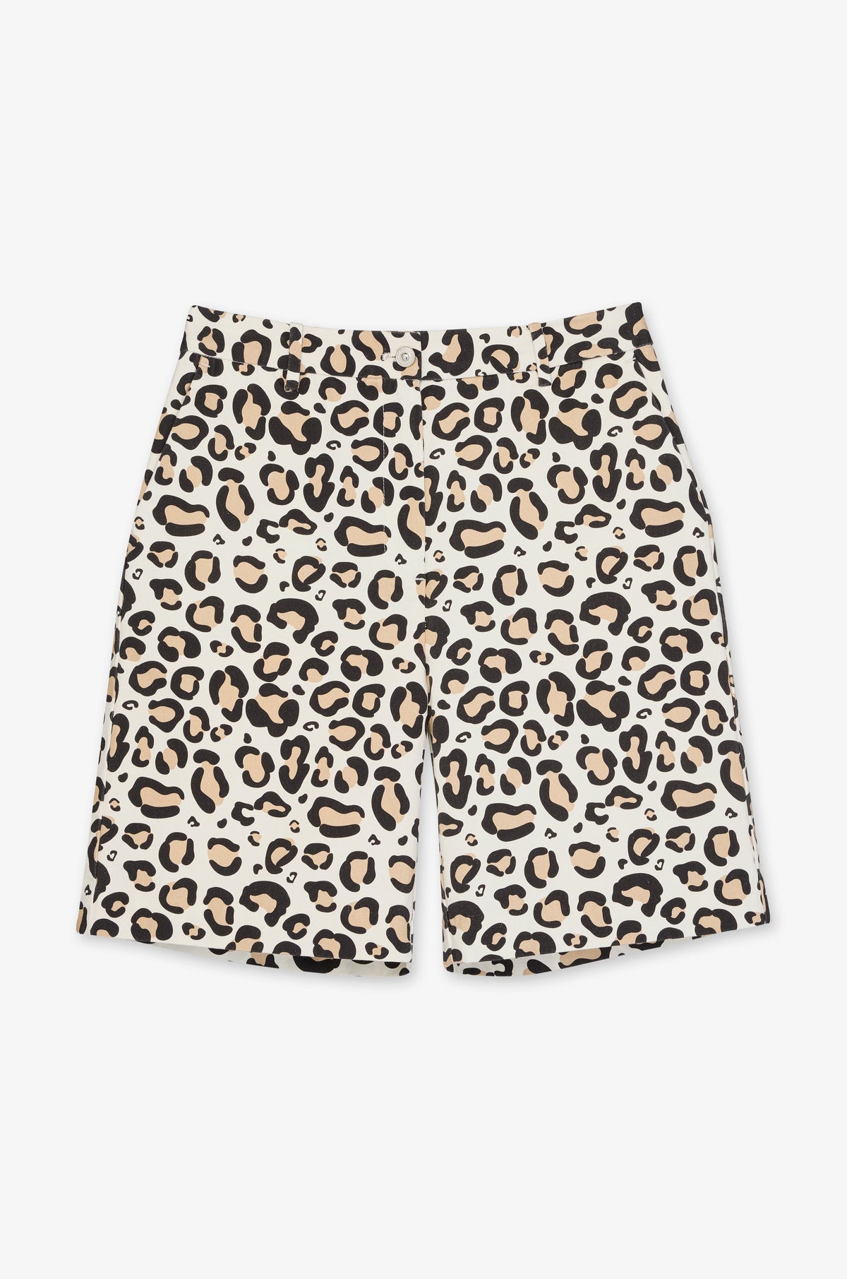 Leopard Pattern Tailored Bermuda Shorts