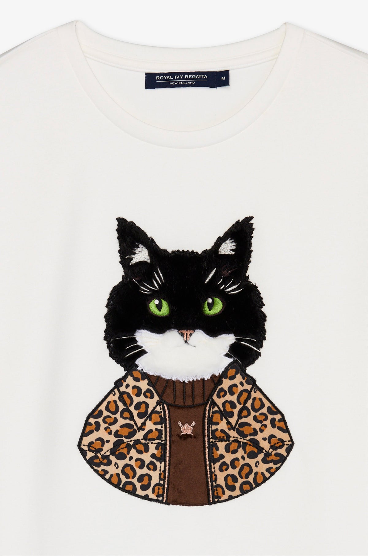 Cat Portrait Crew Neck T-Shirt