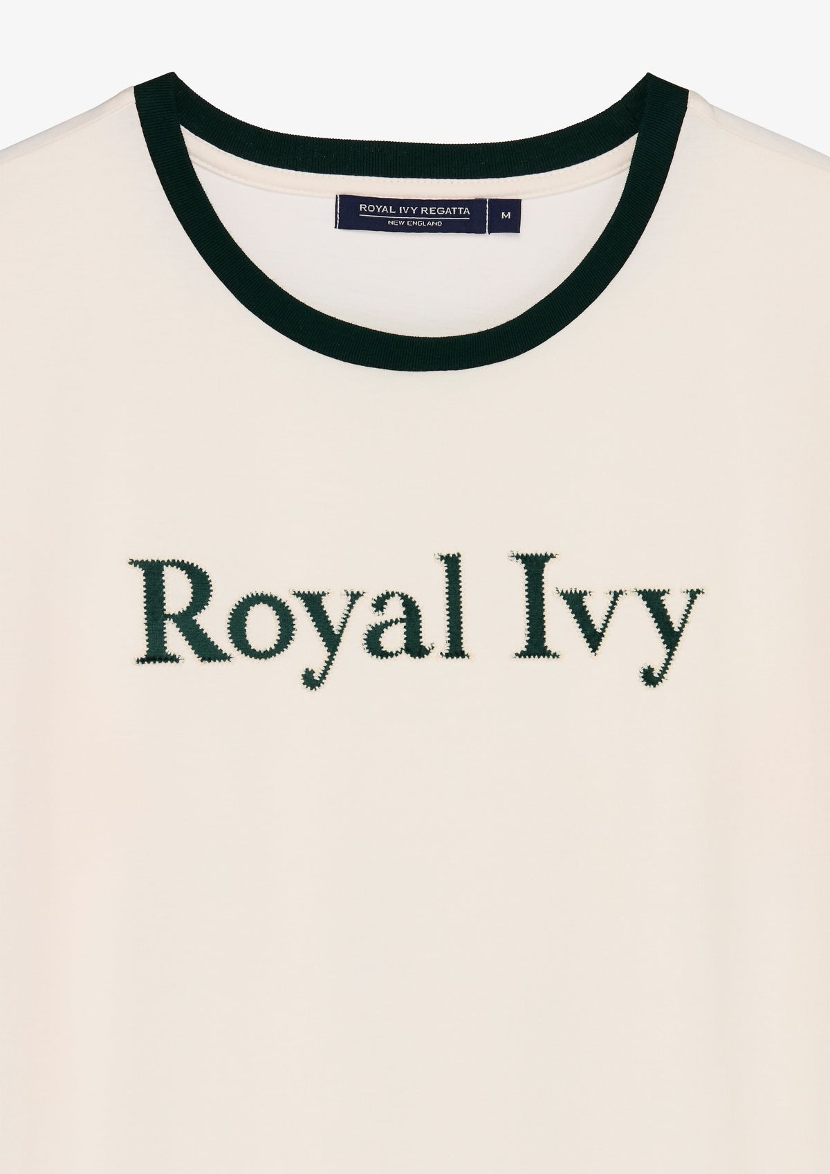 Contrast Trim Lettering Crew T-Shirt