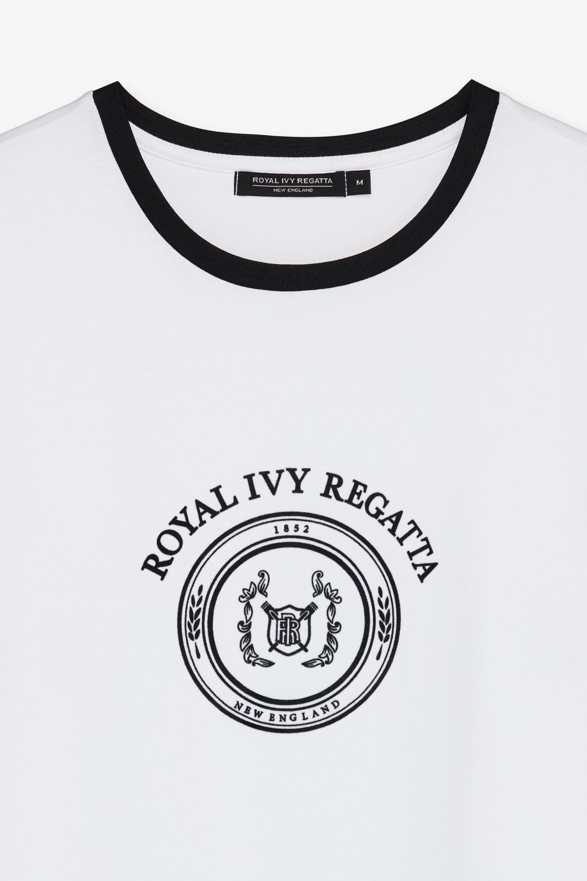 Circular Emblem Contrast Trim T-Shirt