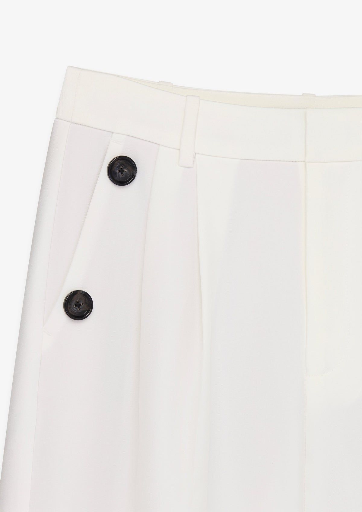 Button Detail Wide Leg Trousers