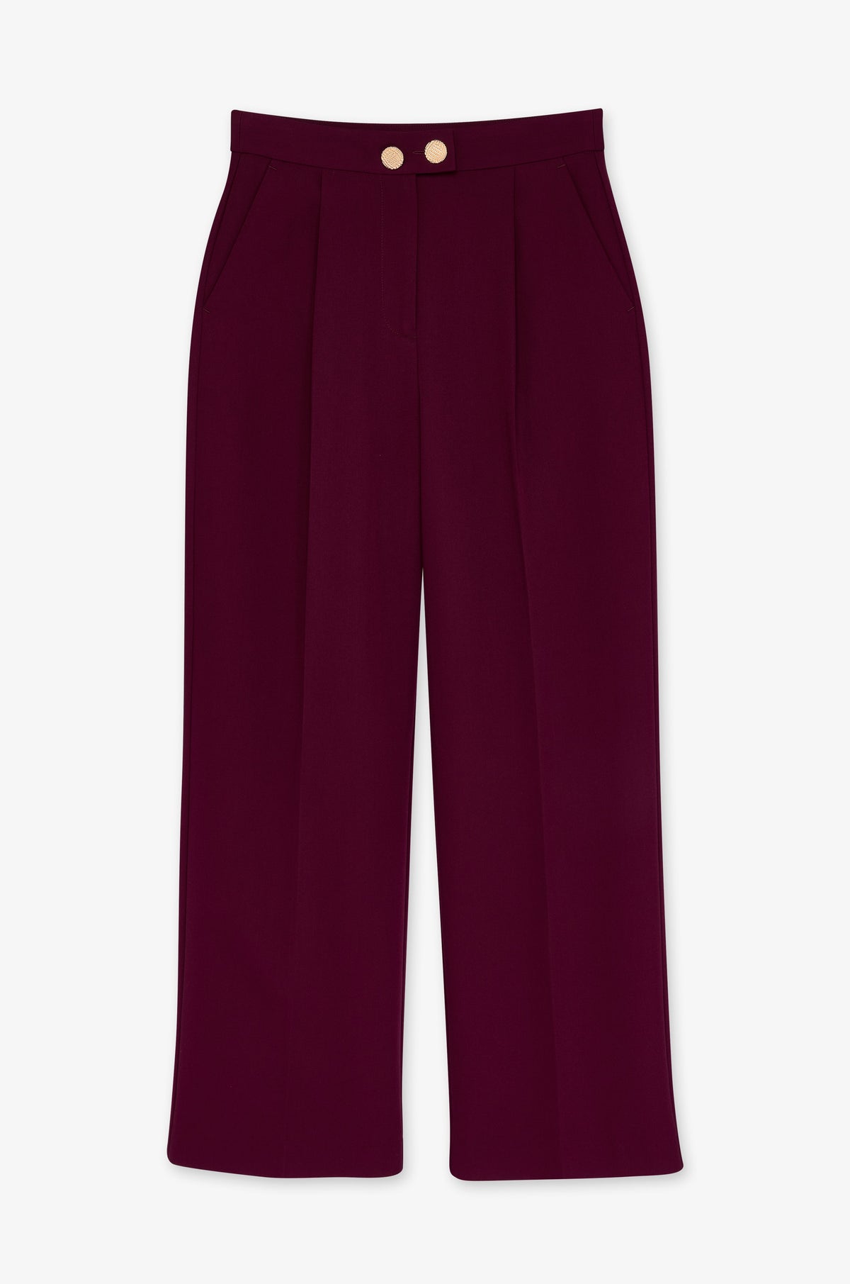 Double Button Wide Leg Trousers