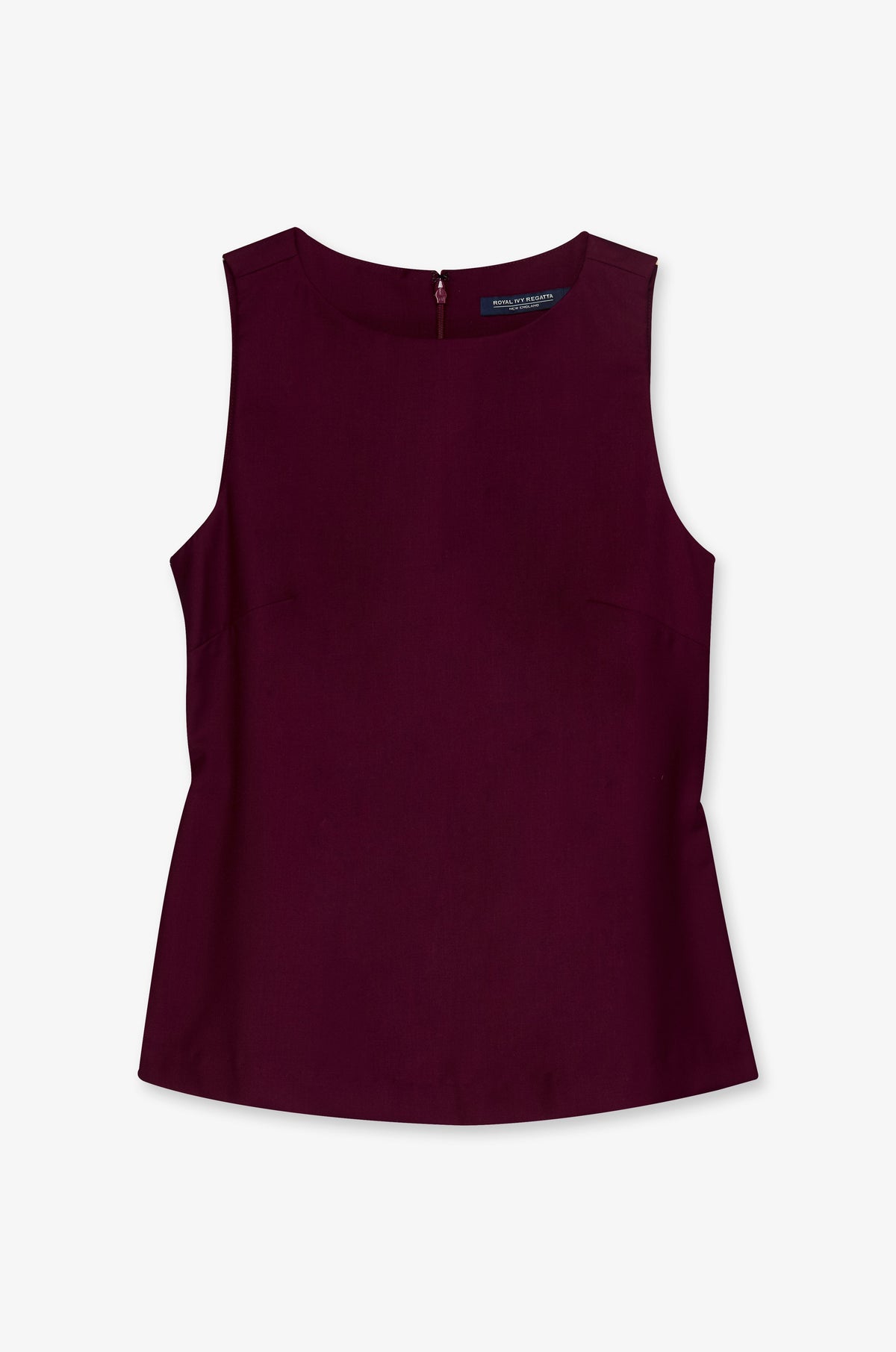 Shaped Sleeveless Crew Neck Top