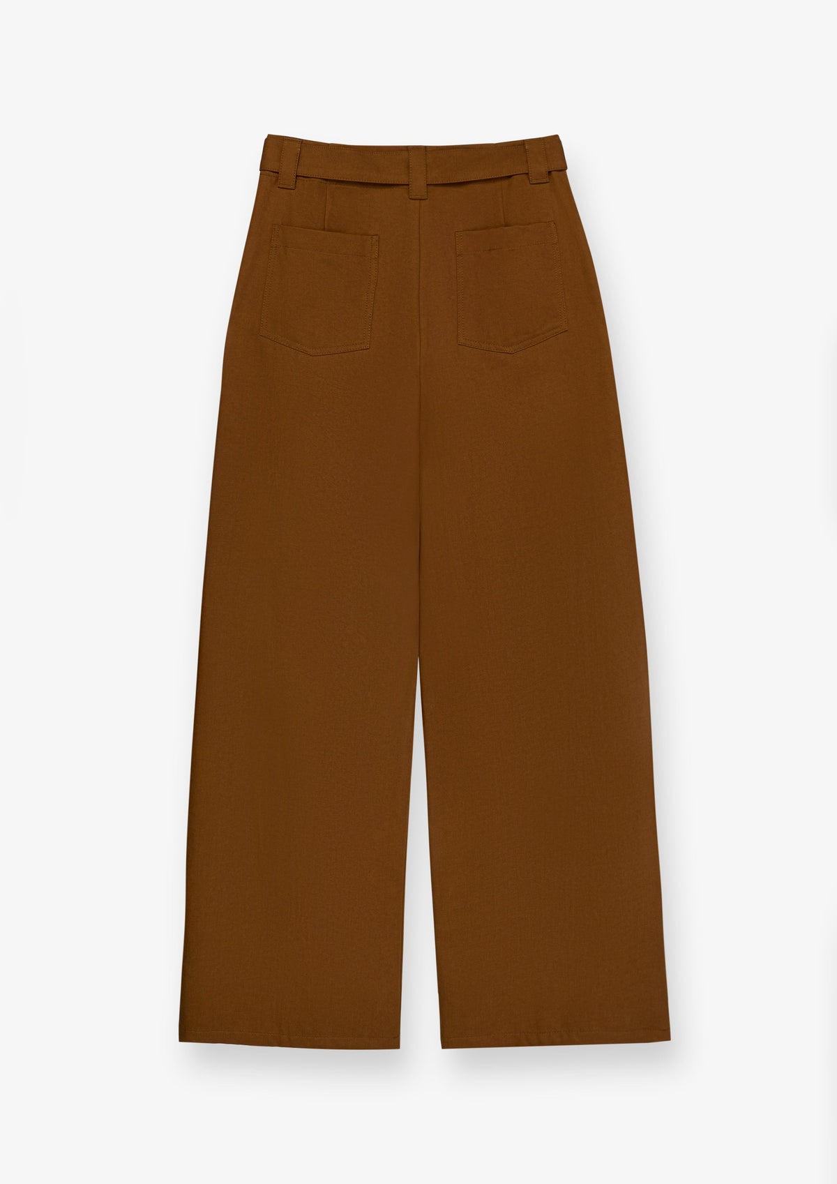 Belted Pleat Wide Leg Trousers
