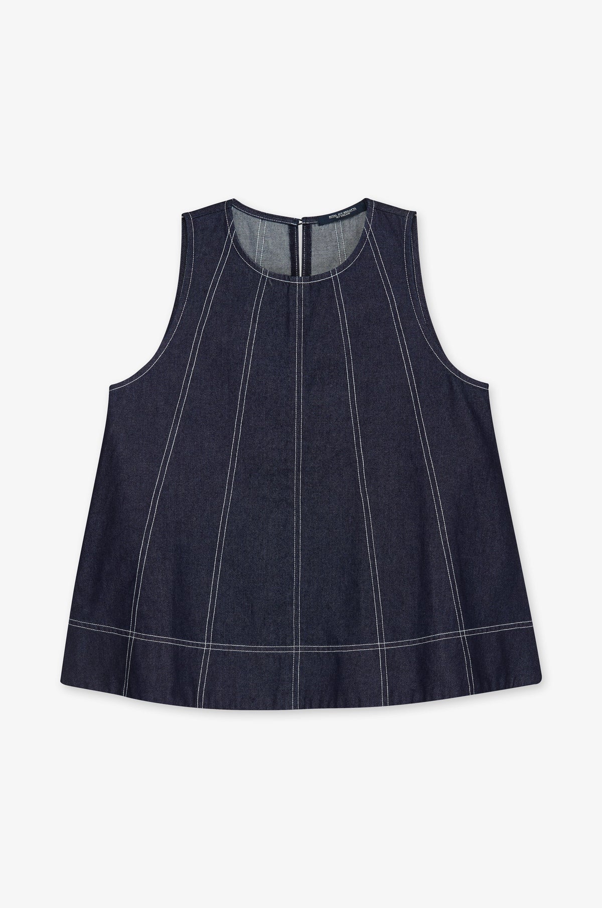 Contrast Seam Sleeveless Flared Top
