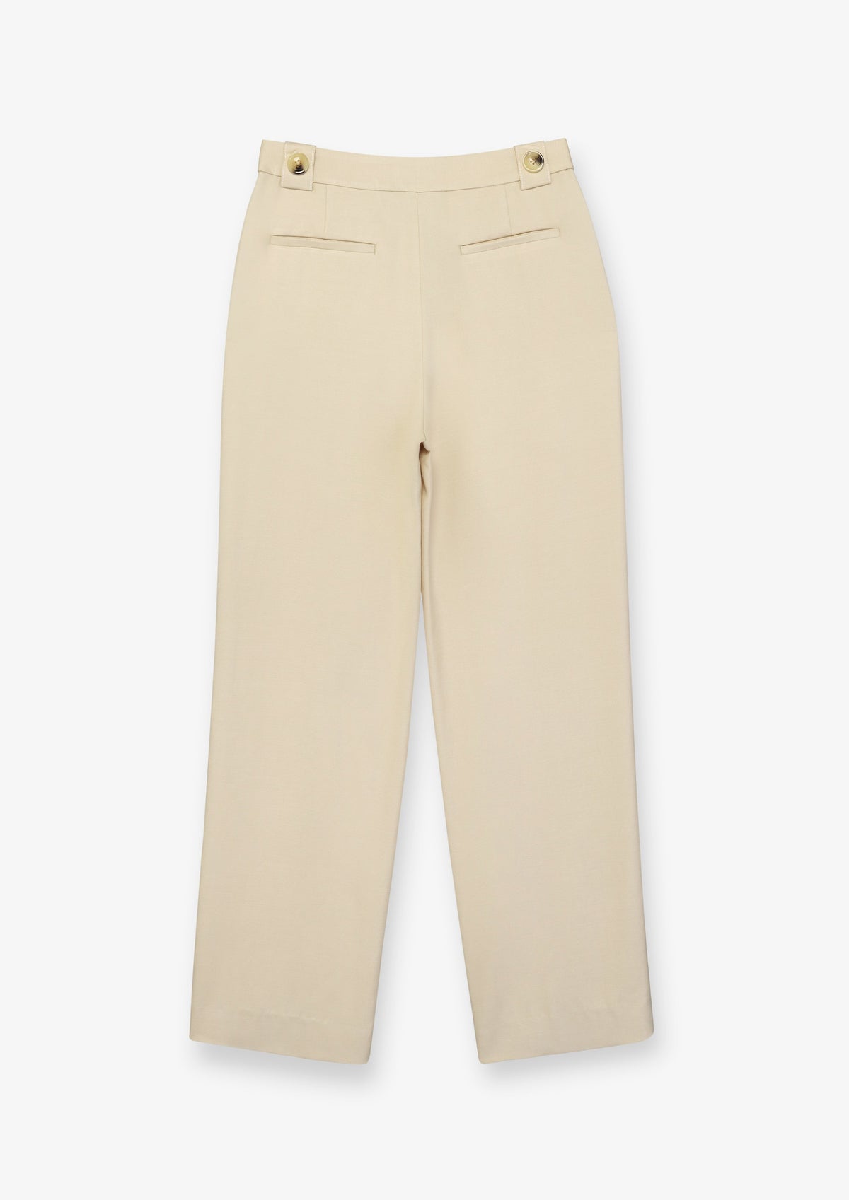 Button Tab Straight Leg Trousers