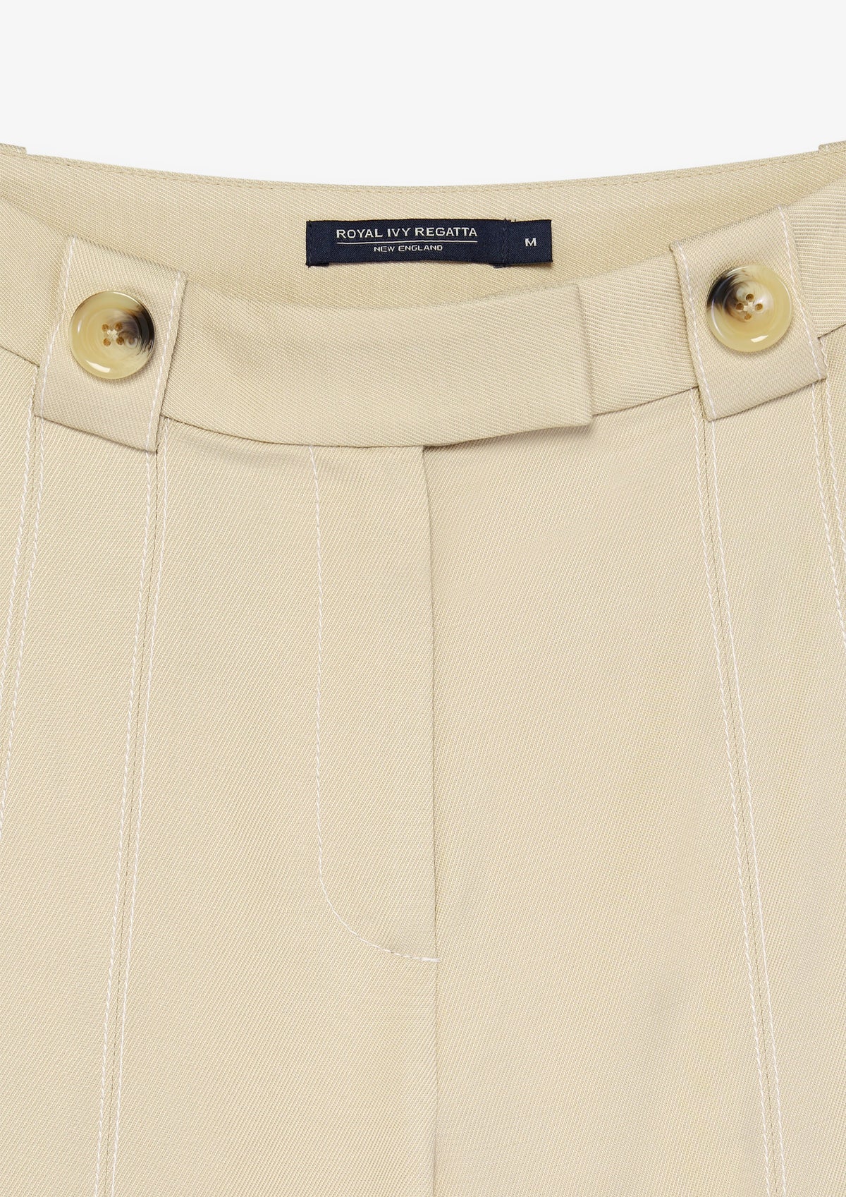 Button Tab Straight Leg Trousers