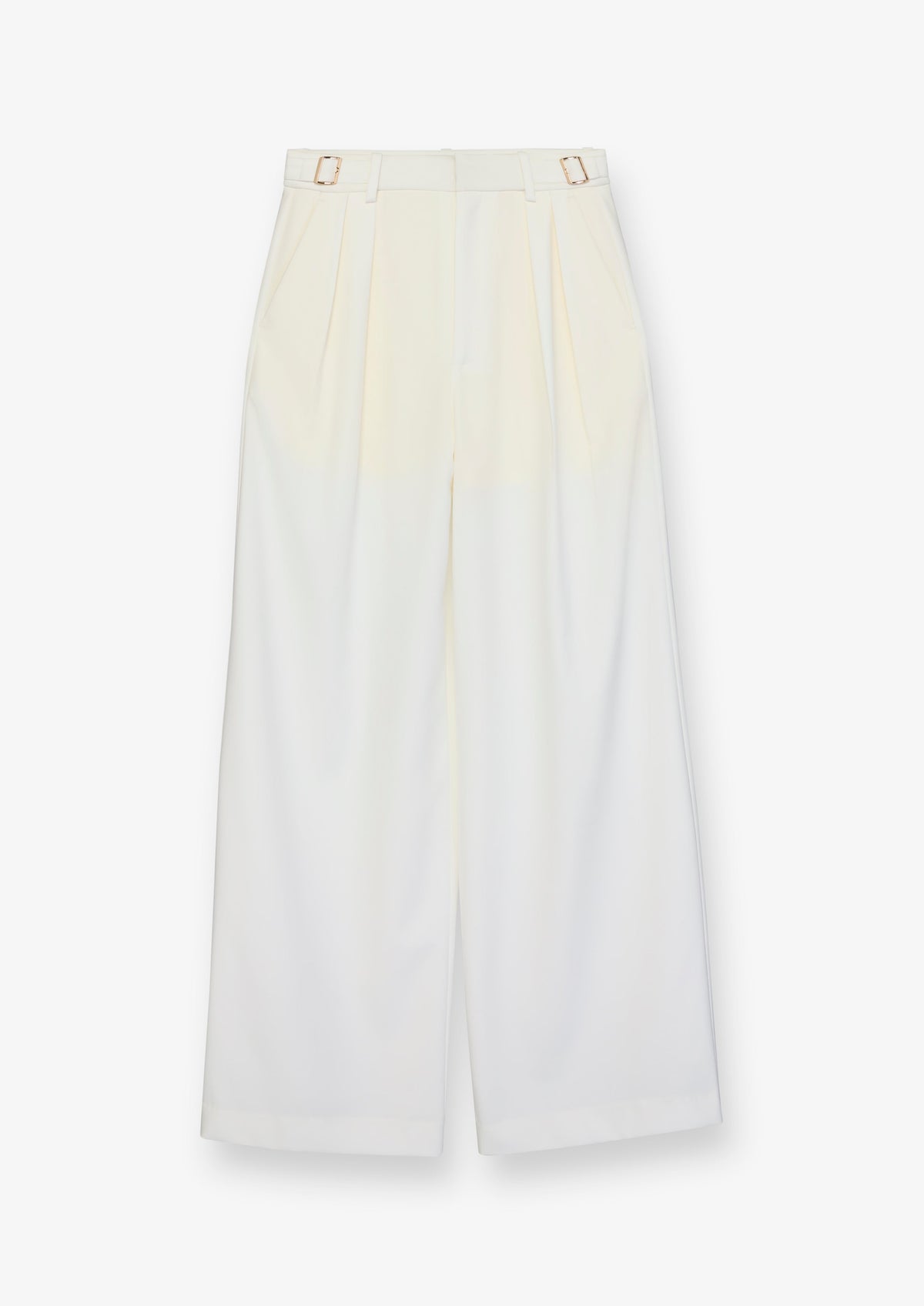 Gathered Waist Wide Leg Trousers