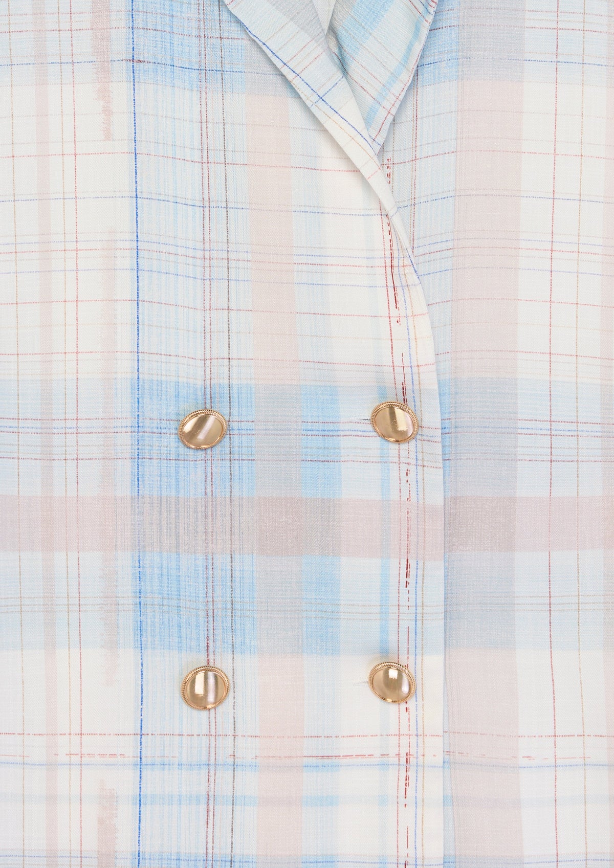 Pastel Check Double Breasted Shirt
