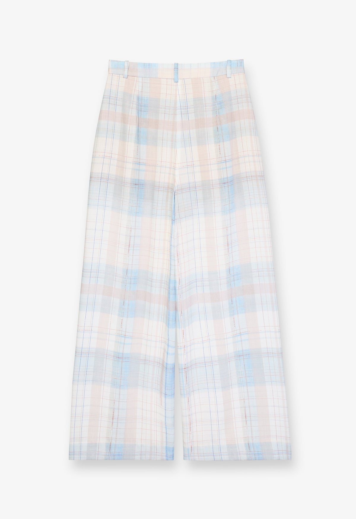 Pastel Check Wide Leg Trousers