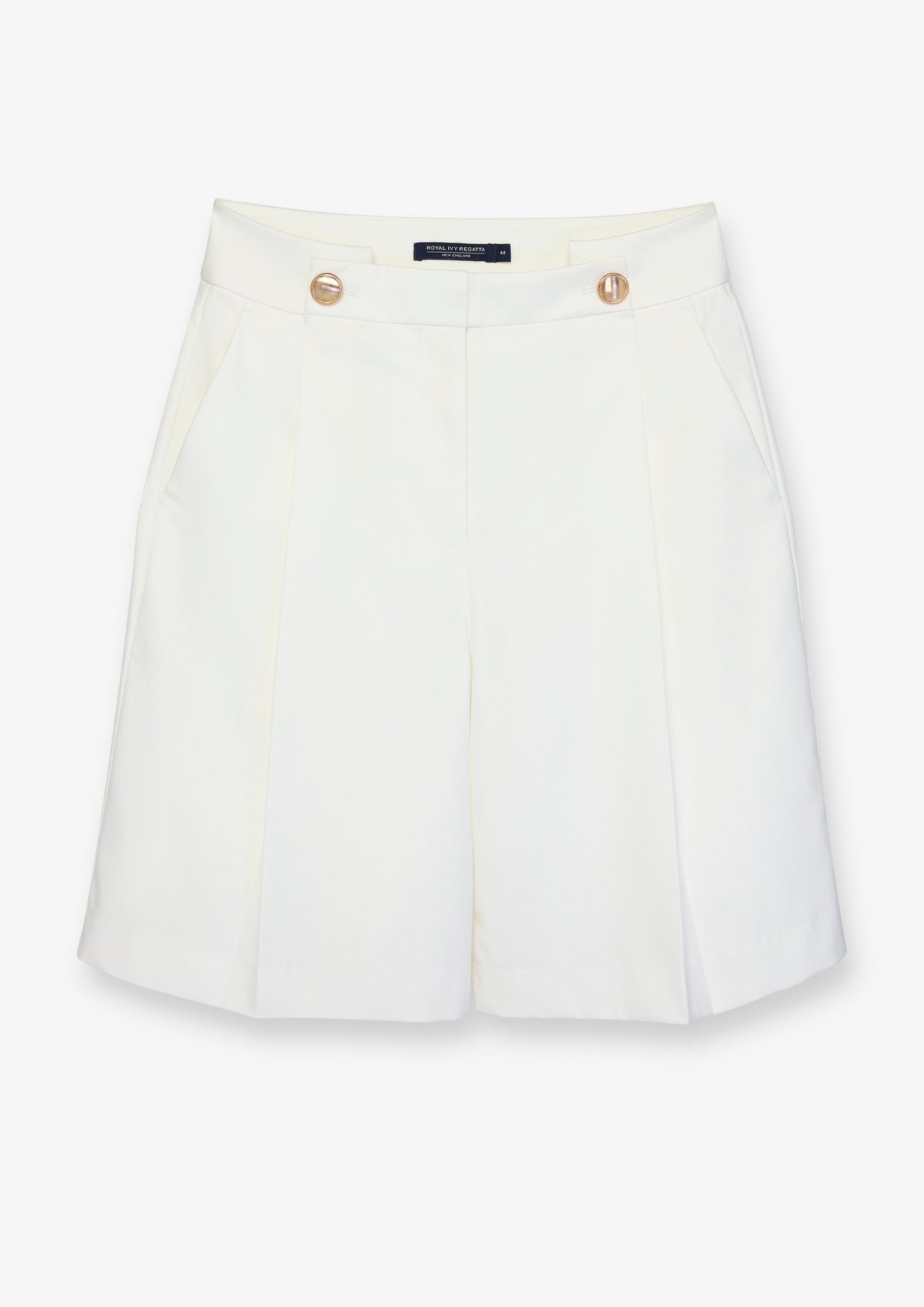 Button Detail Pleated Tailored Shorts