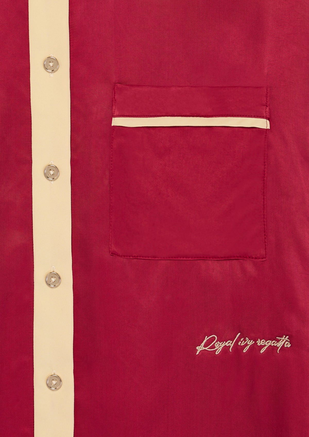 Contrast Collar Pocket Button Shirt