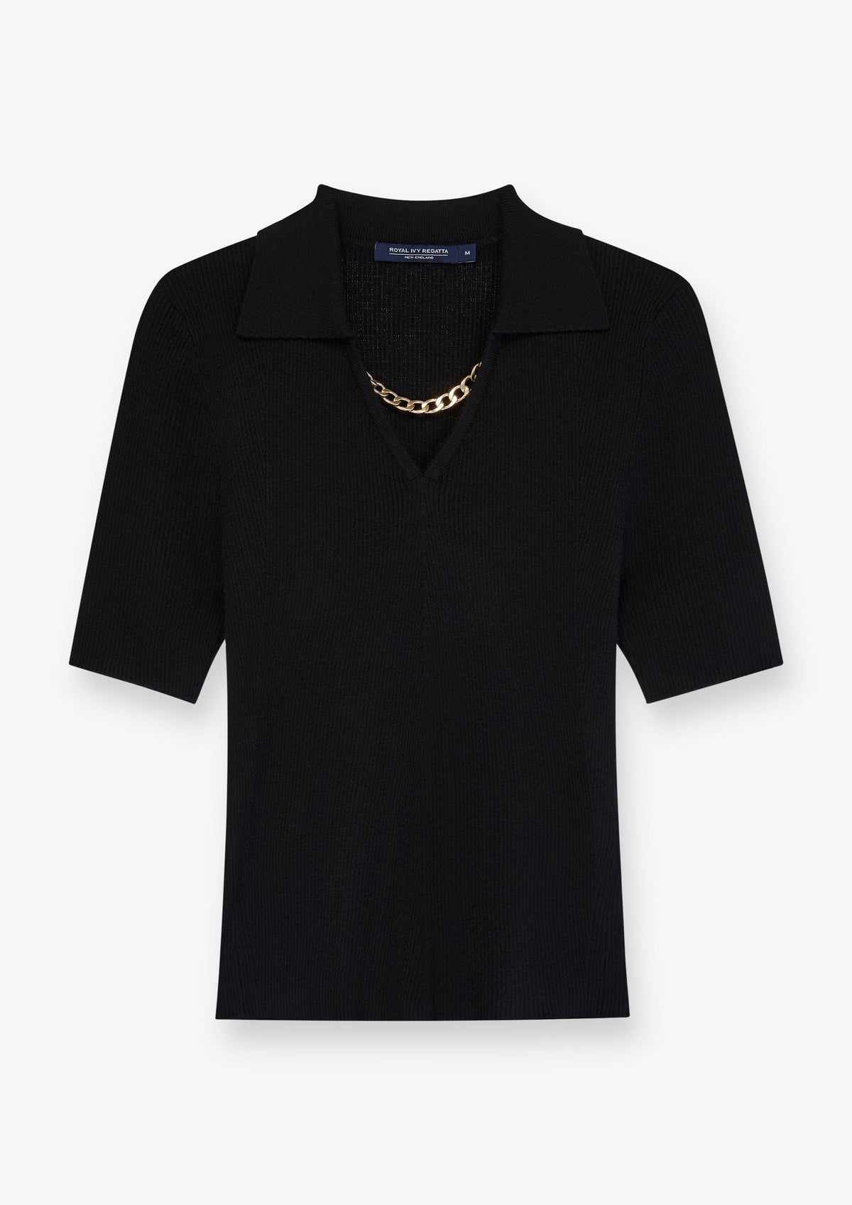 Chain Detail V-Neck Top
