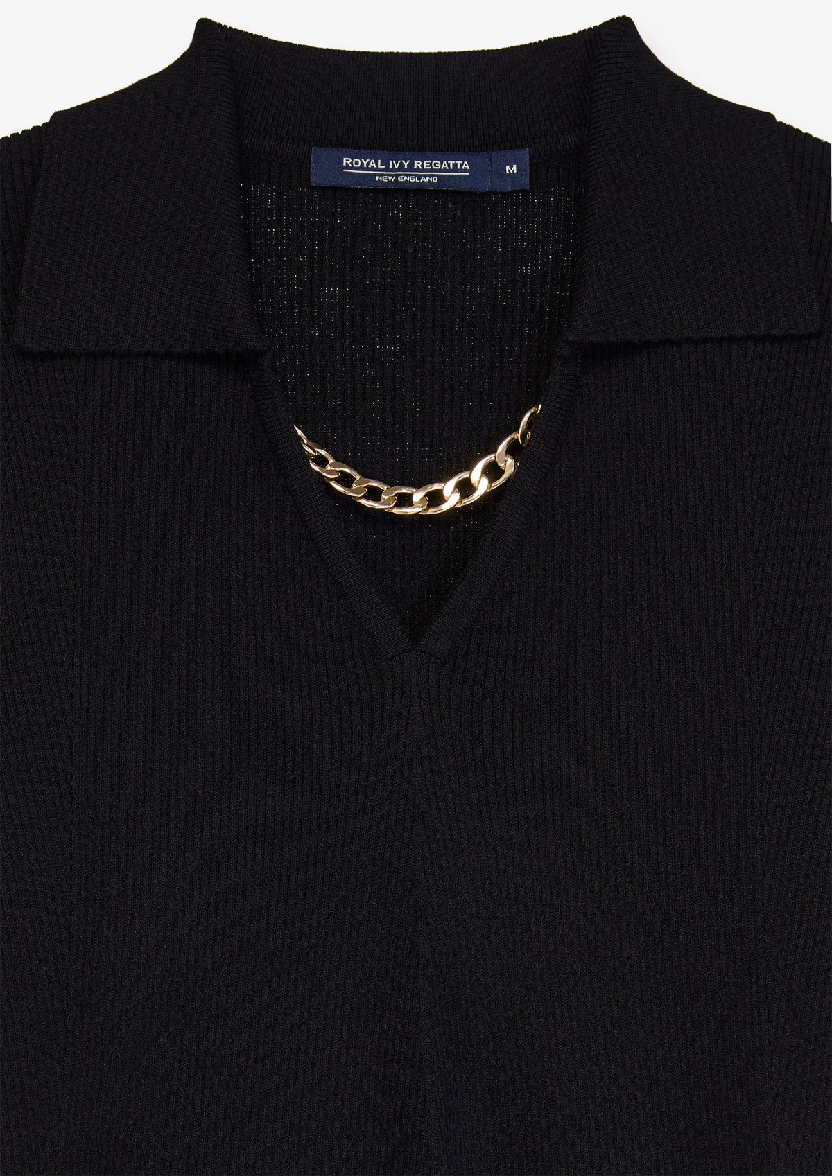 Chain Detail V-Neck Top