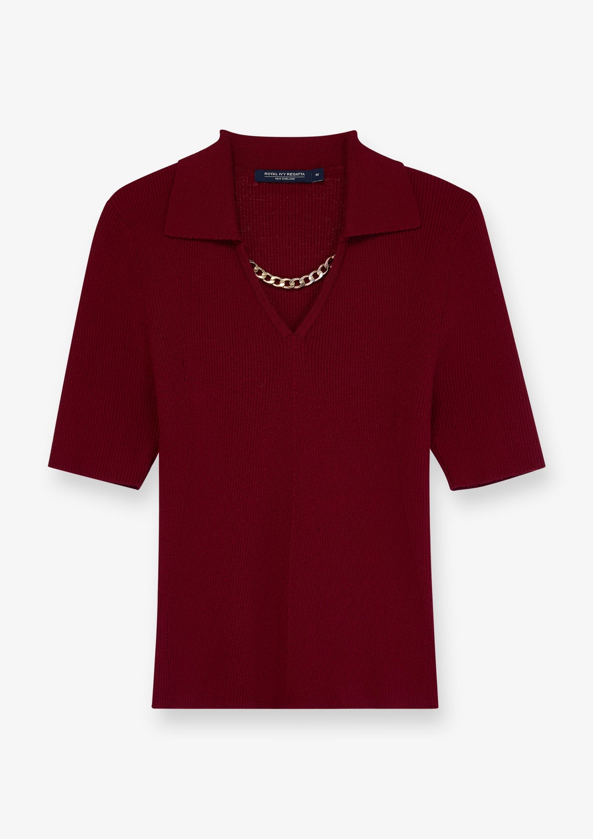 Chain Detail V-Neck Top