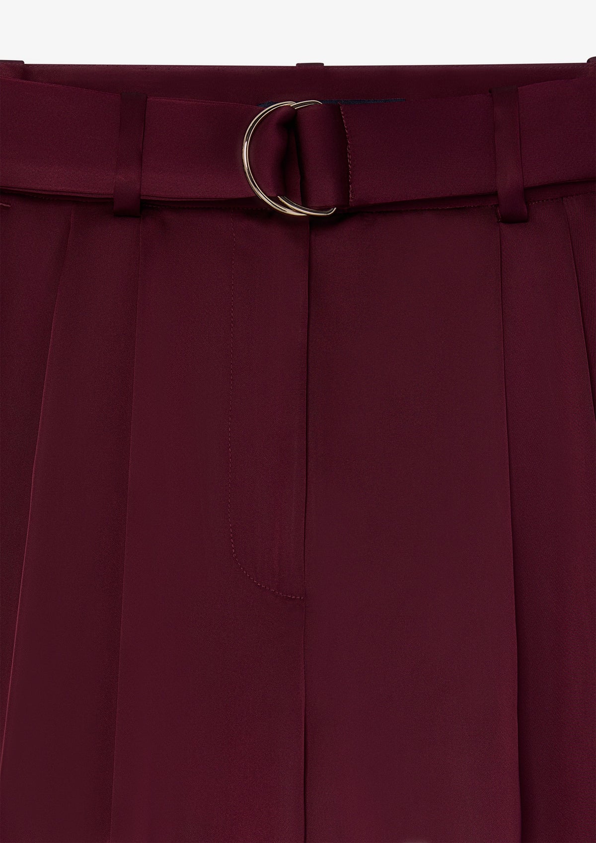 Belted Pleated Wide Leg Pants