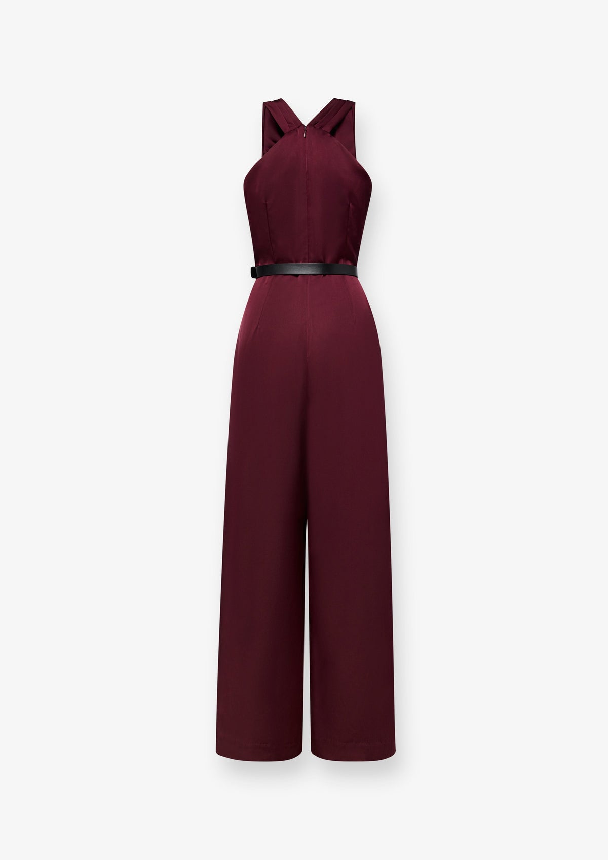 Belted Sleeveless Wide Leg Jumpsuit