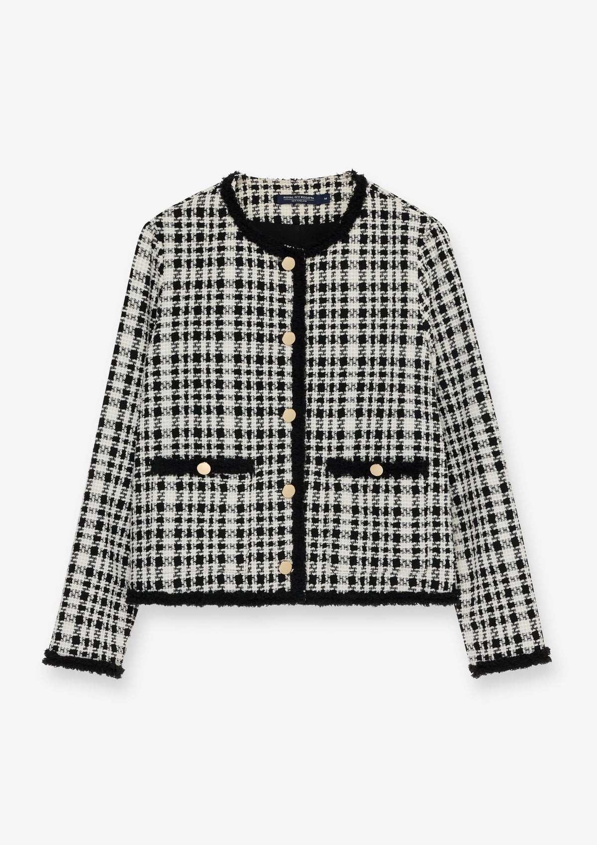 Contrast Trim Tweed Jacket