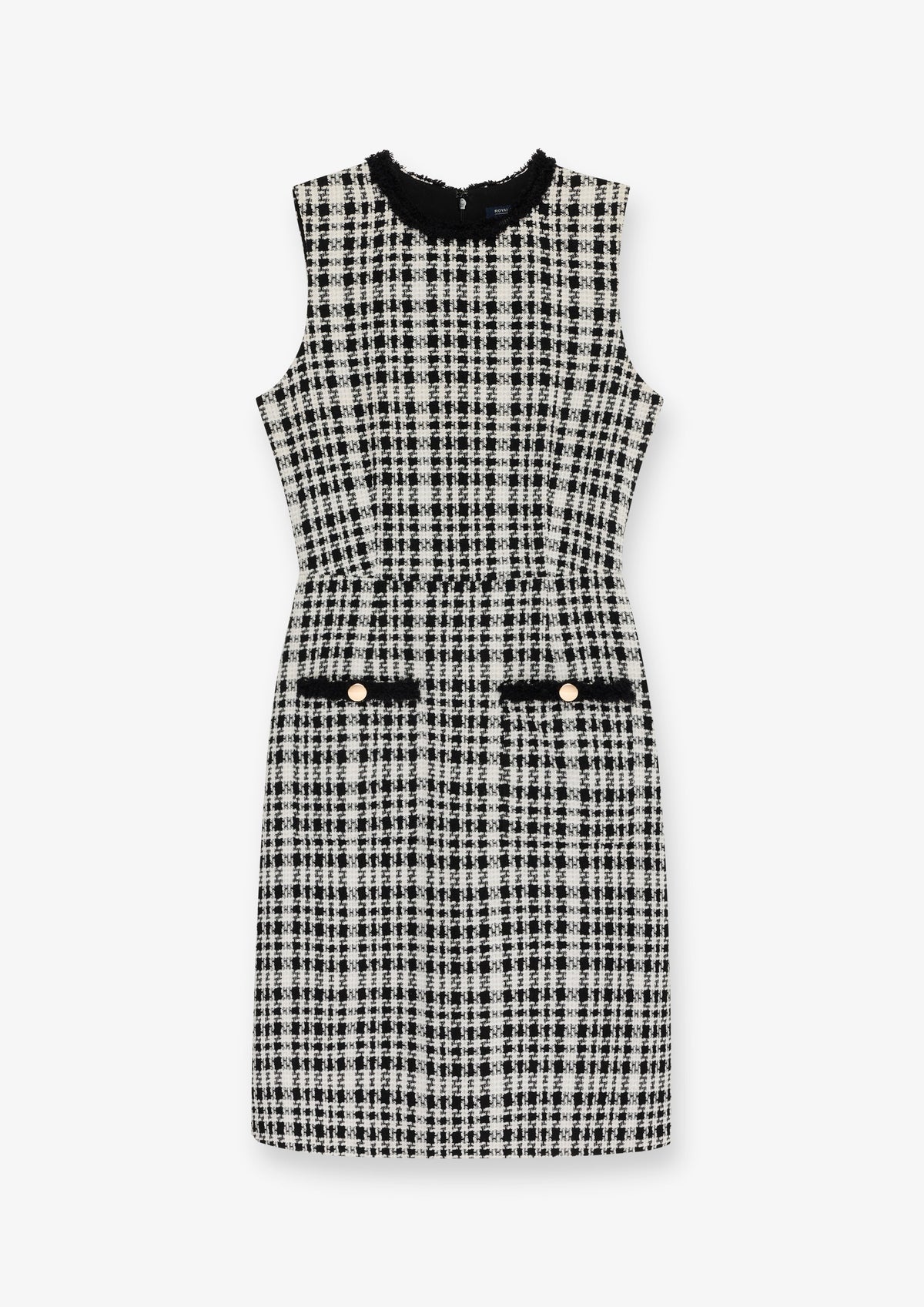 Contrast Trim Tweed Mini Dress