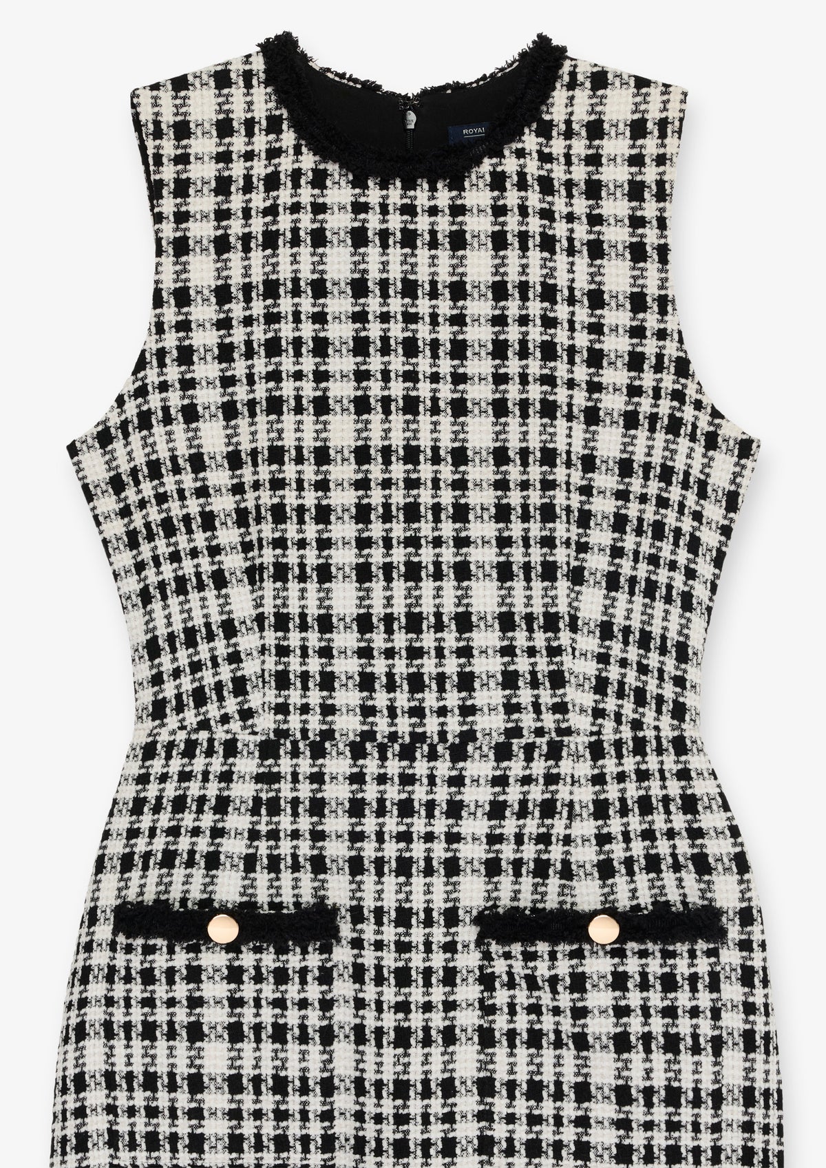 Contrast Trim Tweed Mini Dress