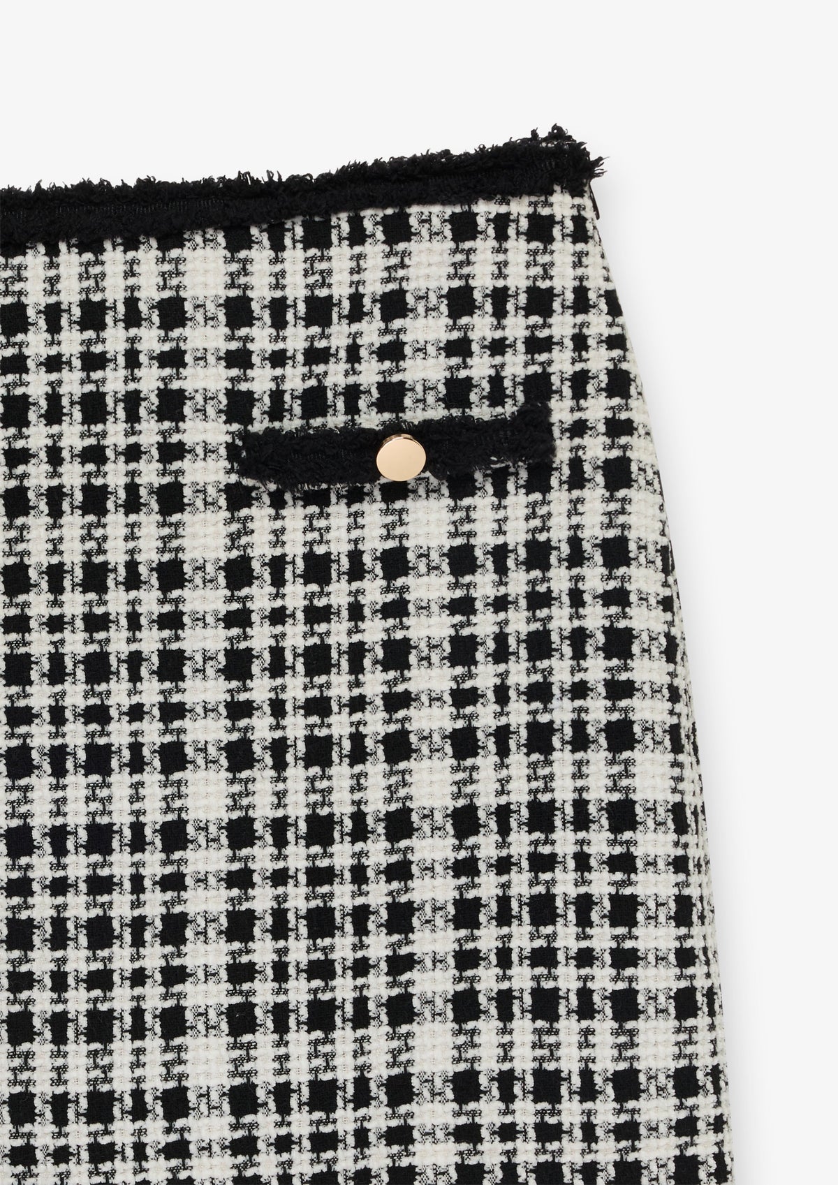 Contrast Trim Tweed Mini Skirt
