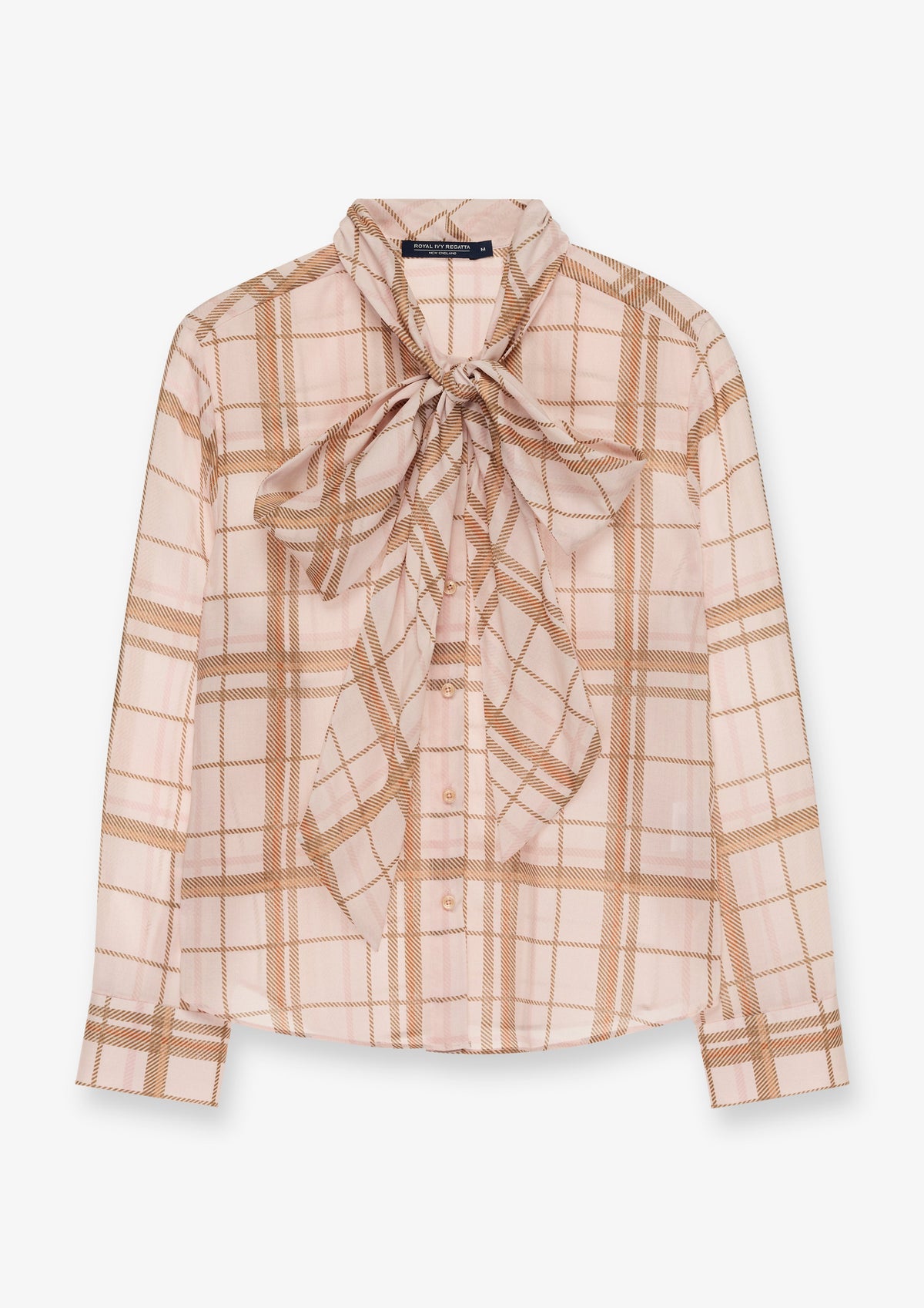 Check Bow Tie Long Sleeve Shirt