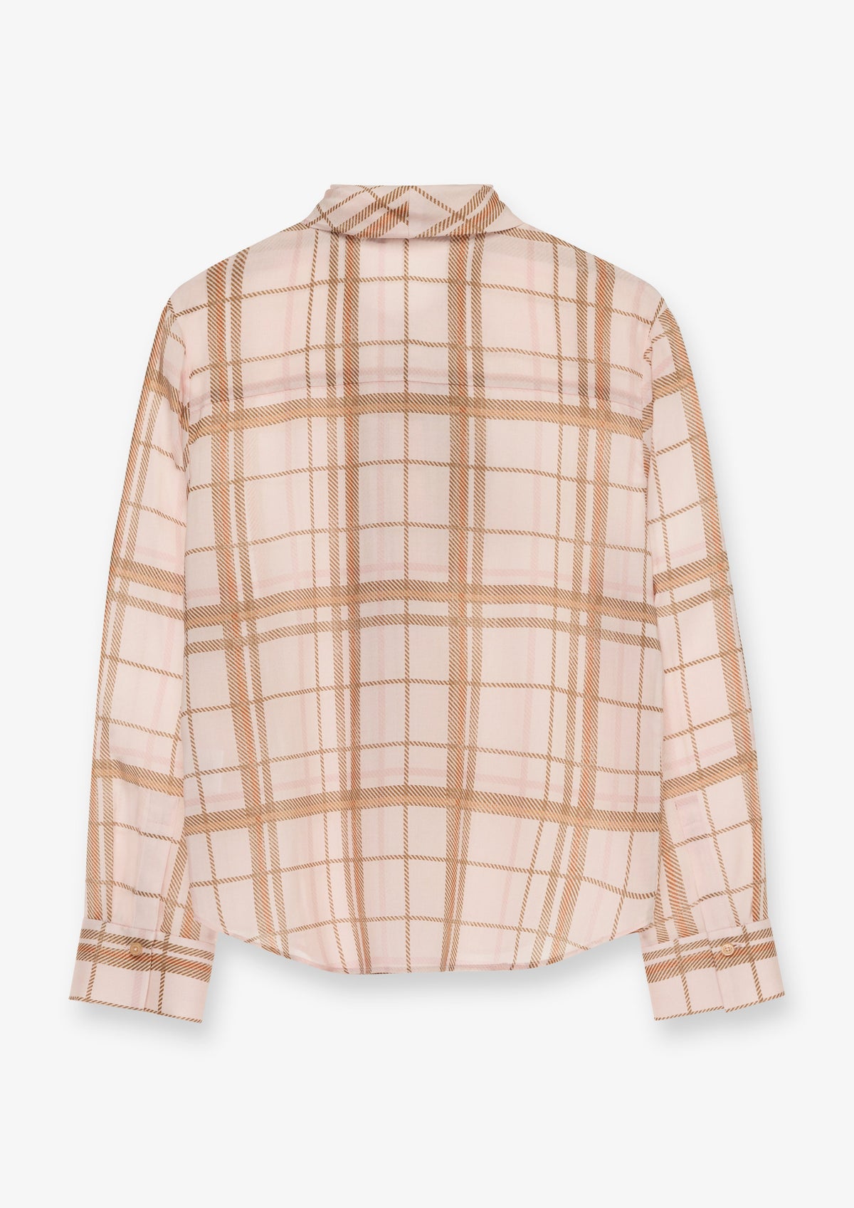 Check Bow Tie Long Sleeve Shirt