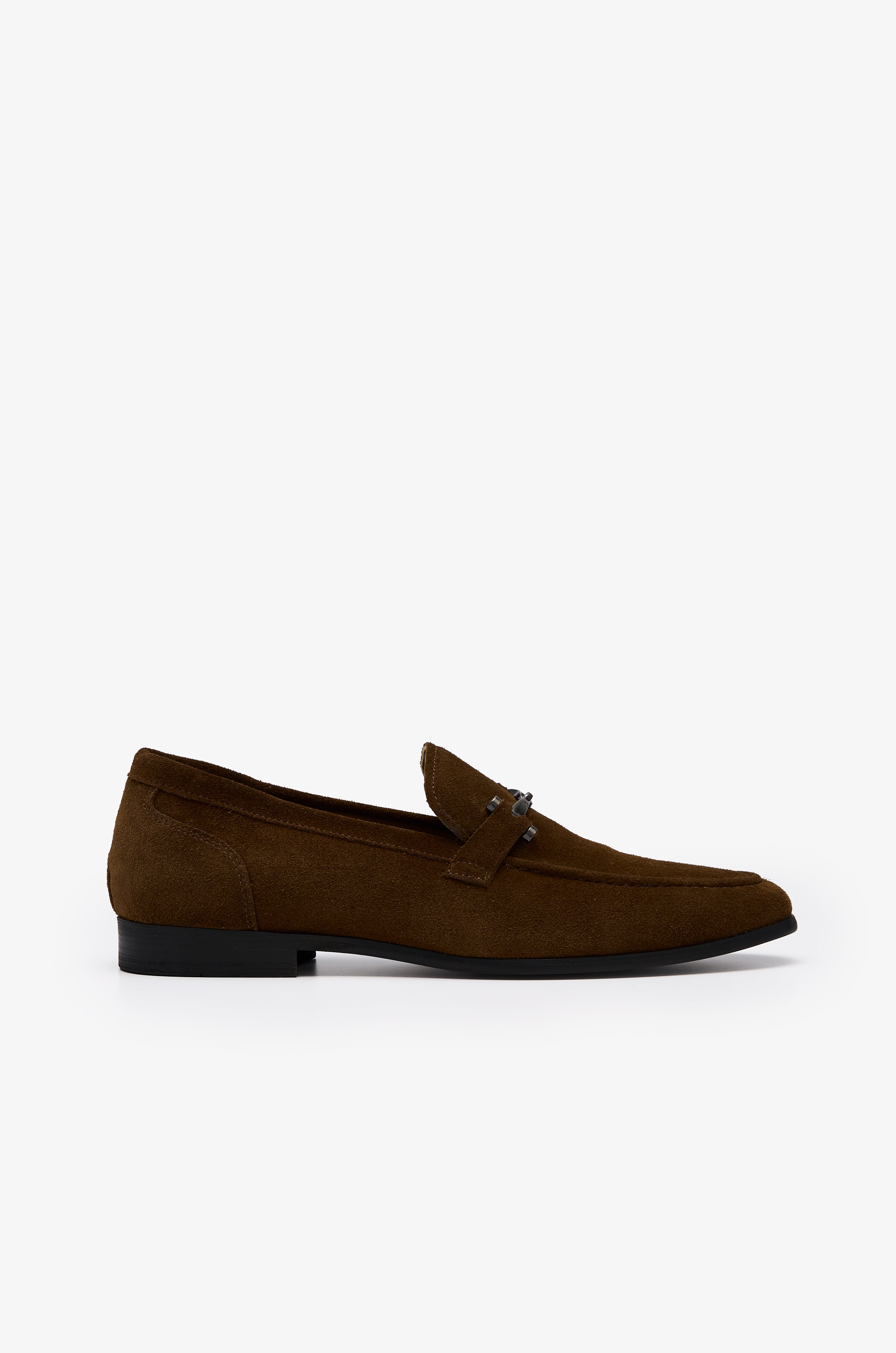Horsebit Suede Loafers Brown