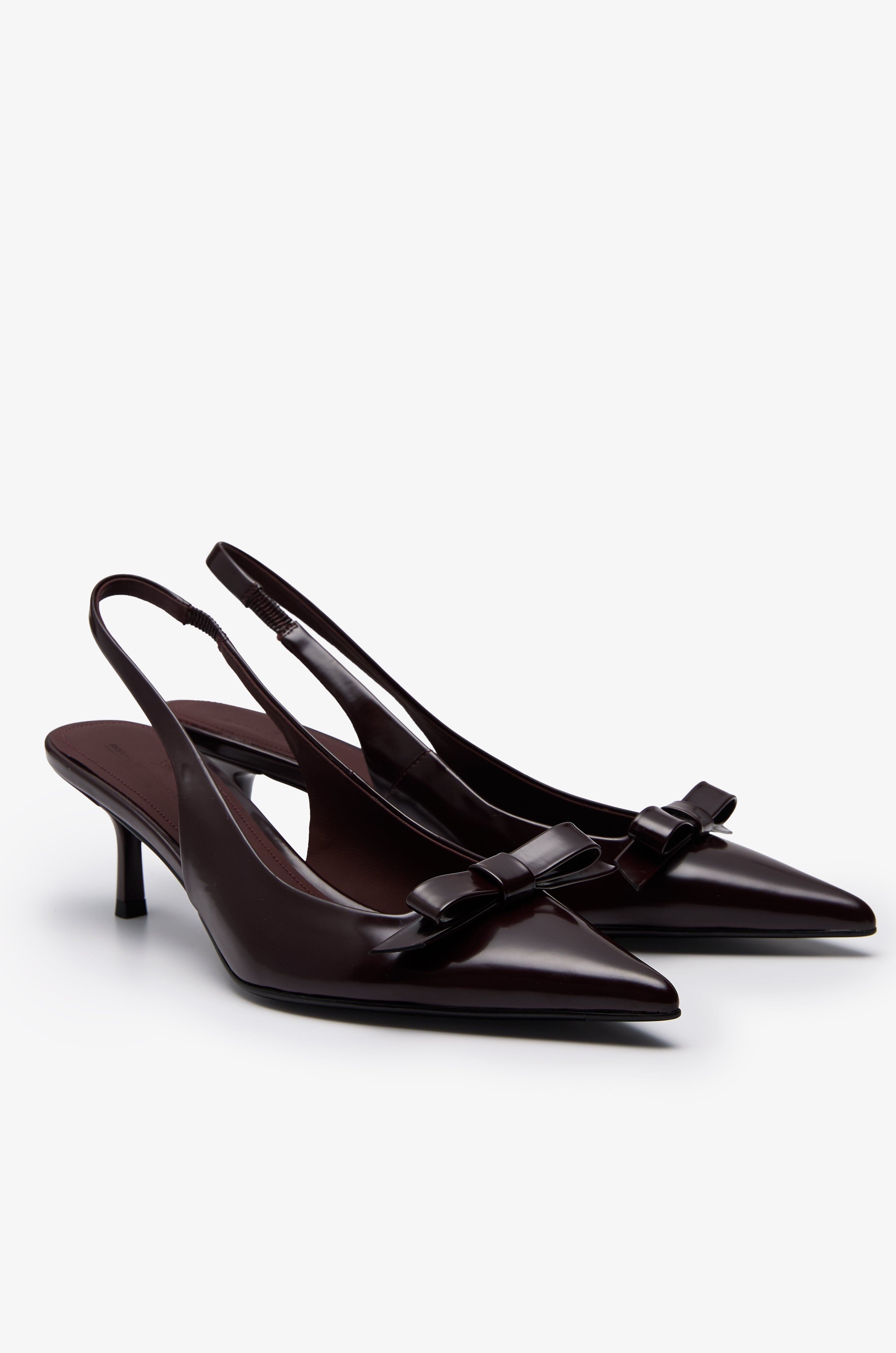 Elegant Bow Slingback Pumps Red