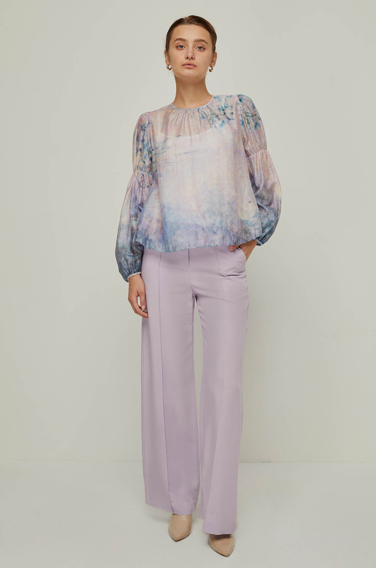 Purple Straight Leg Pants Purple
