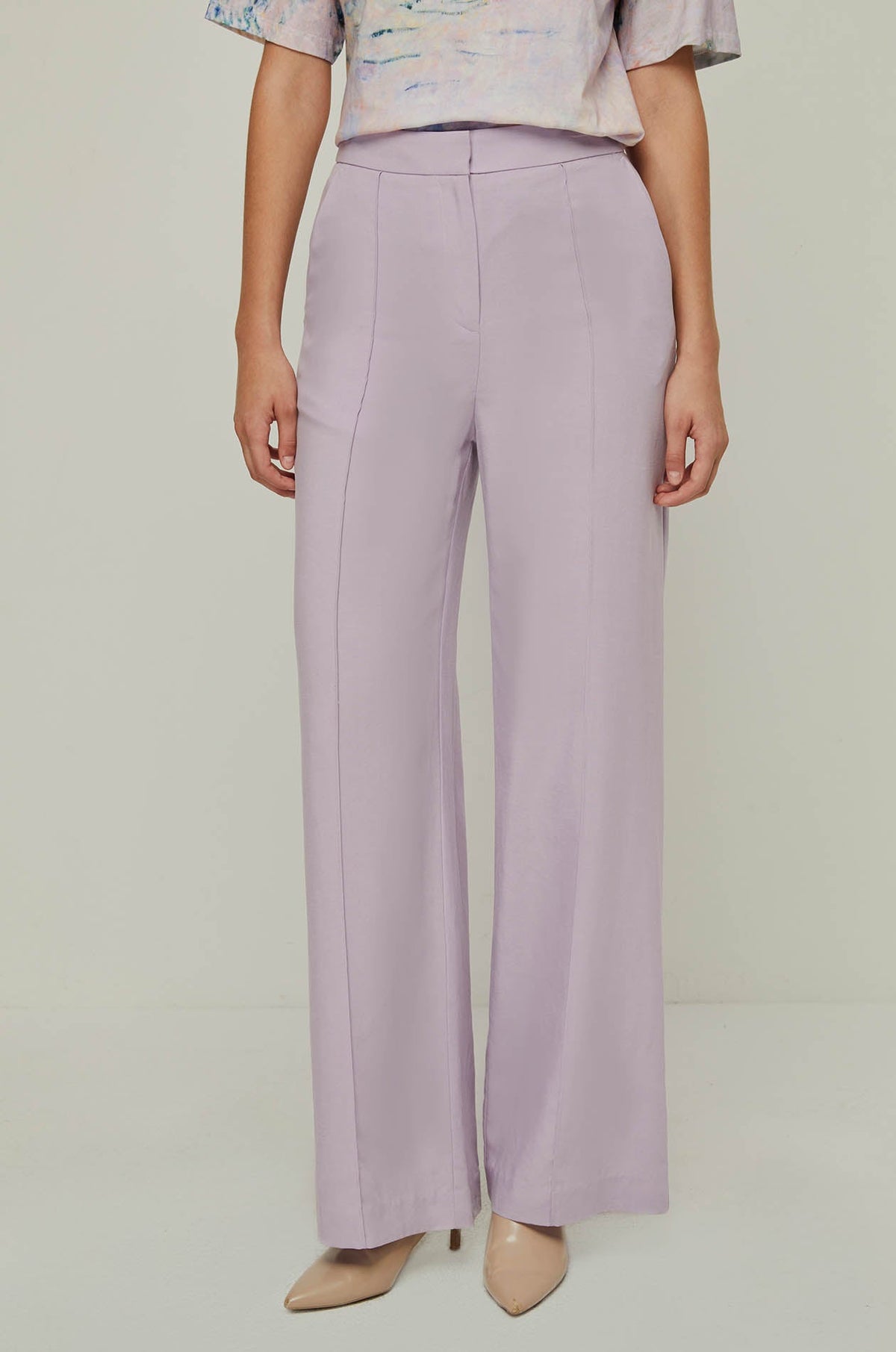 Purple Straight Leg Pants Purple