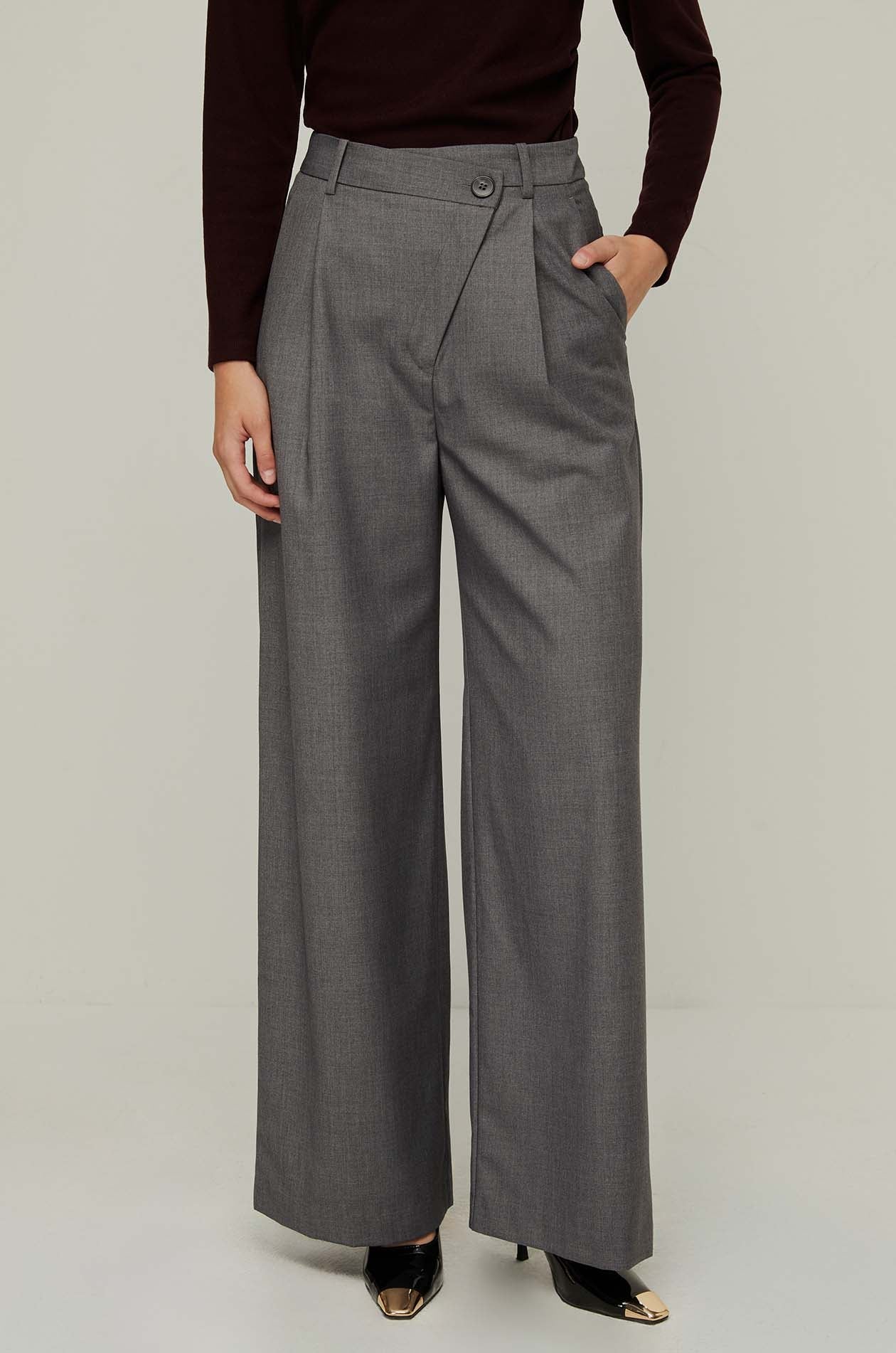 Tailored High-Waisted Pants Grey