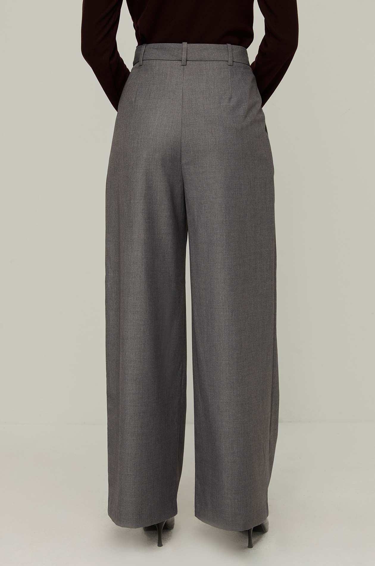 Tailored High-Waisted Pants Grey