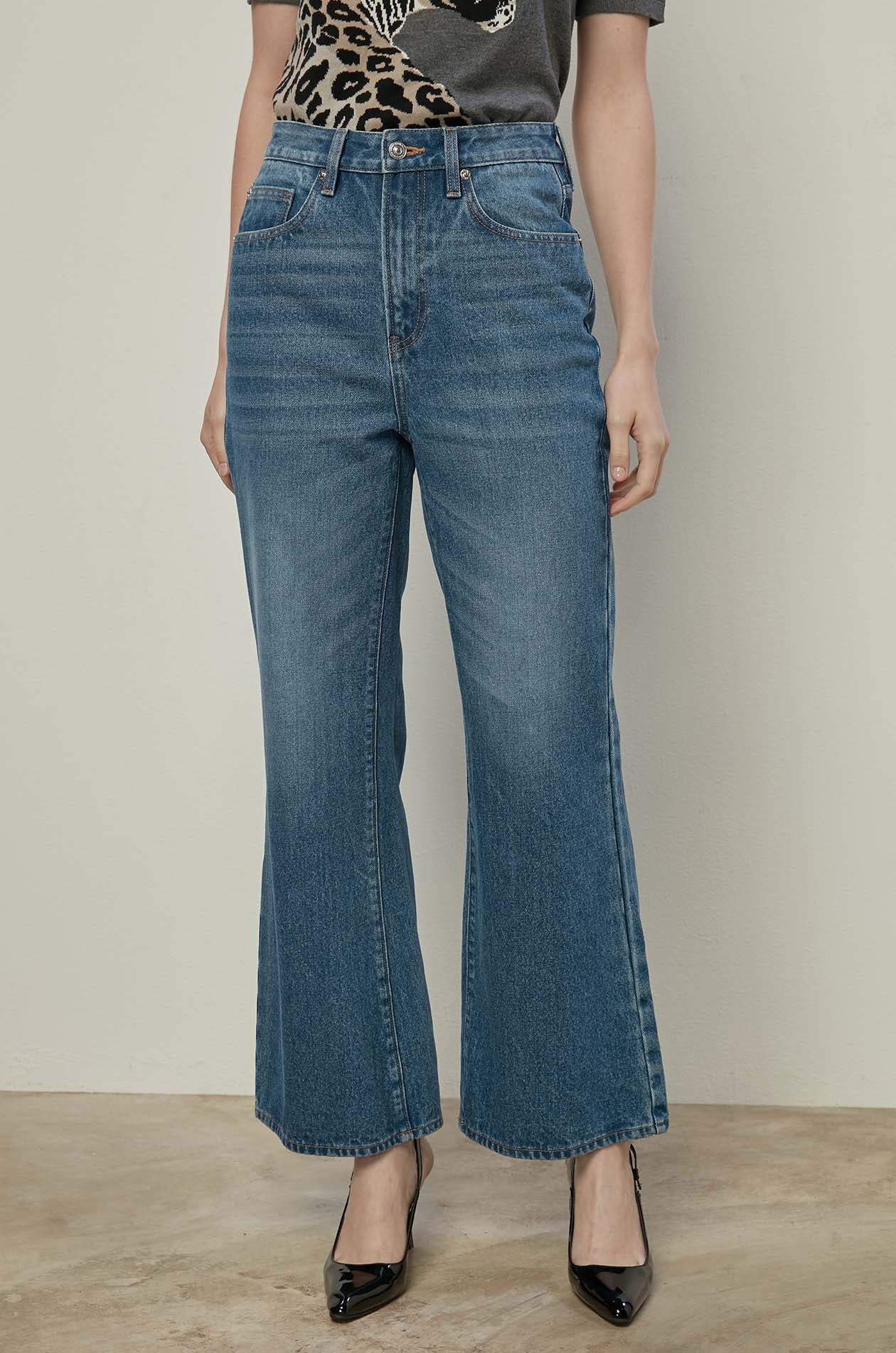 High-Rise Flare Jeans Blue