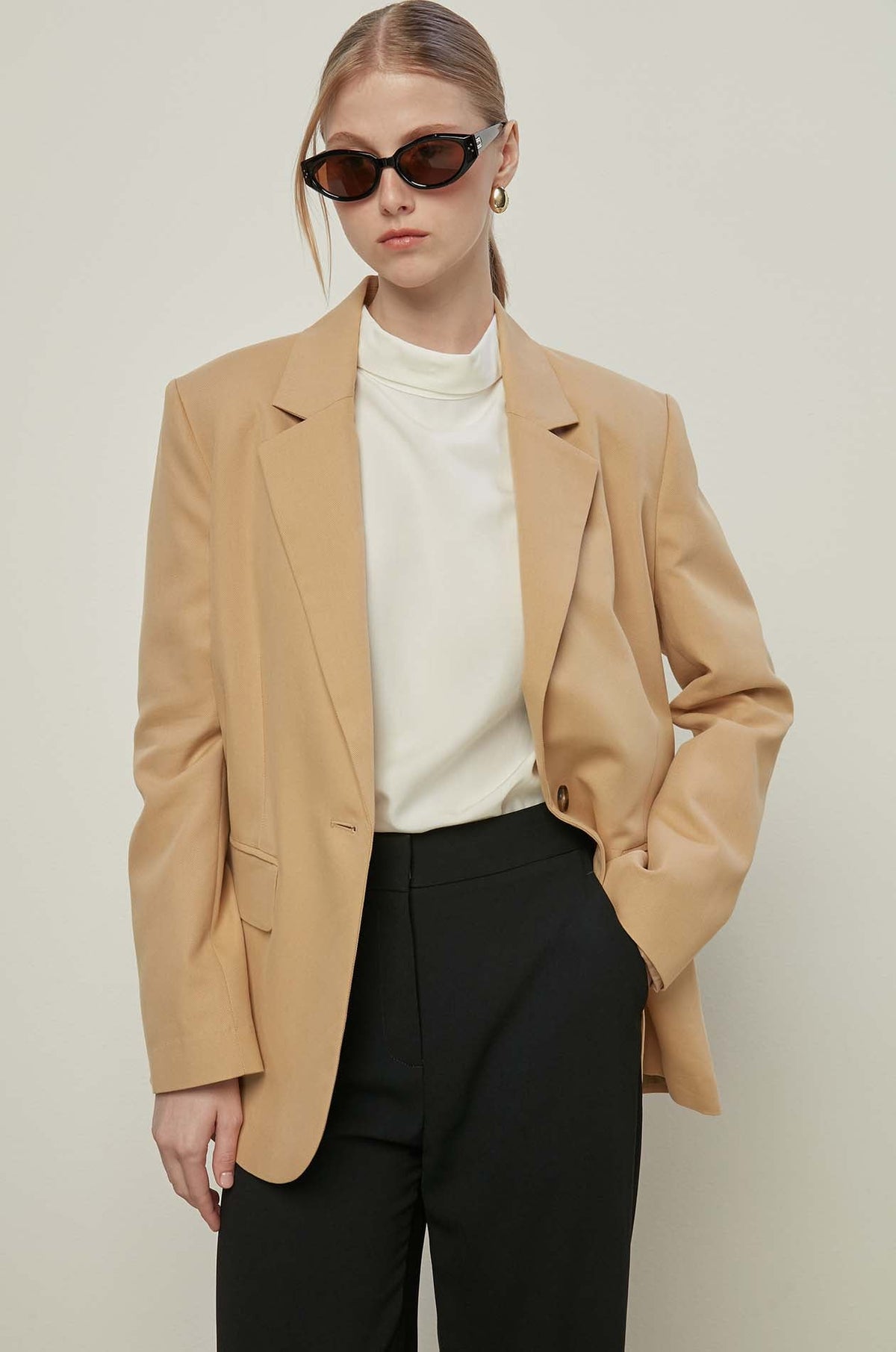 Double Button Blazer Brown