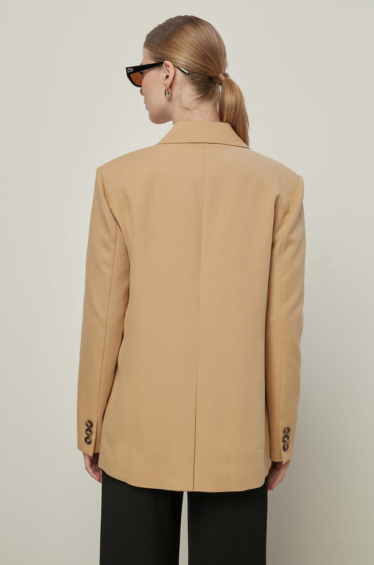Double Button Blazer Brown