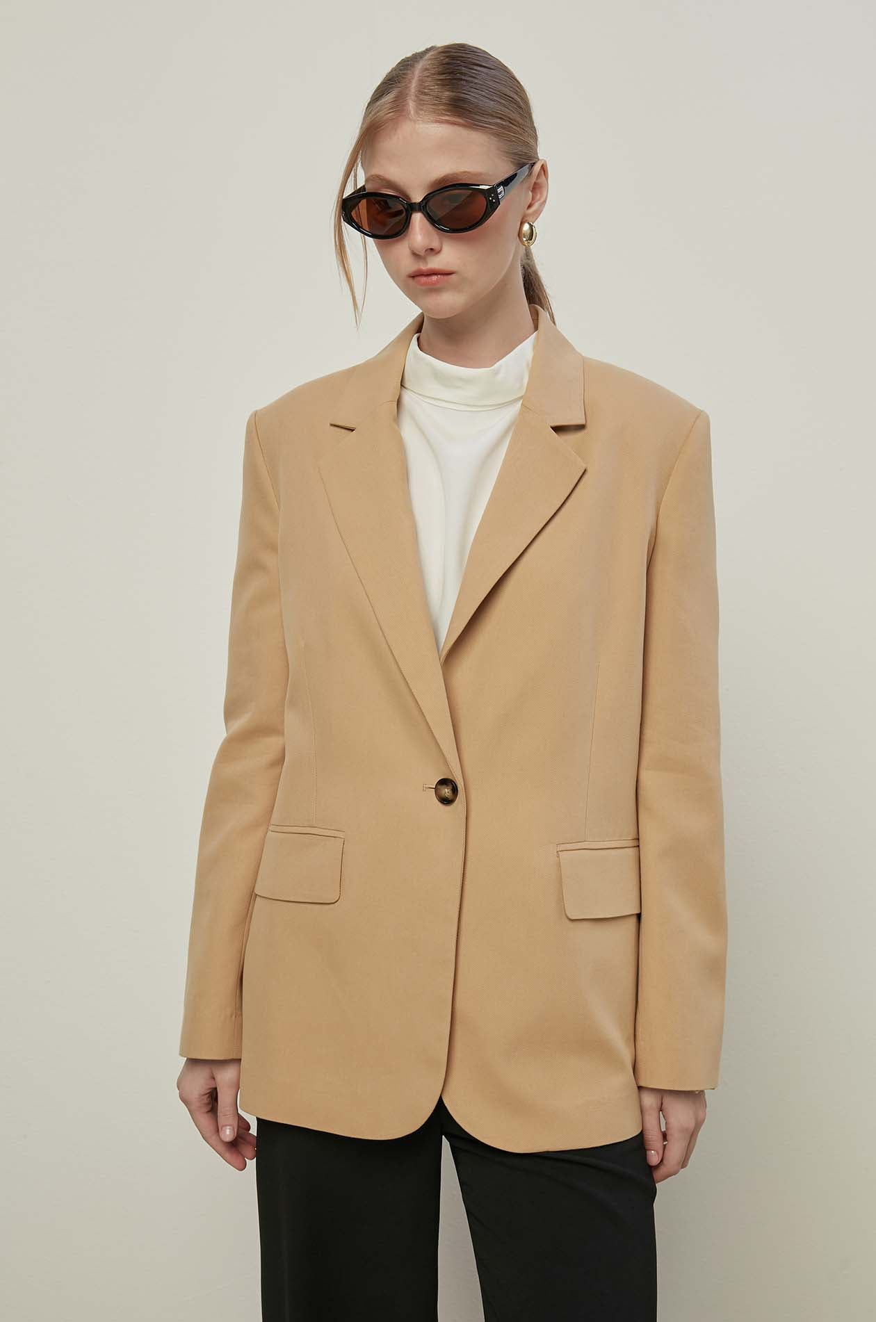 Double Button Blazer Brown