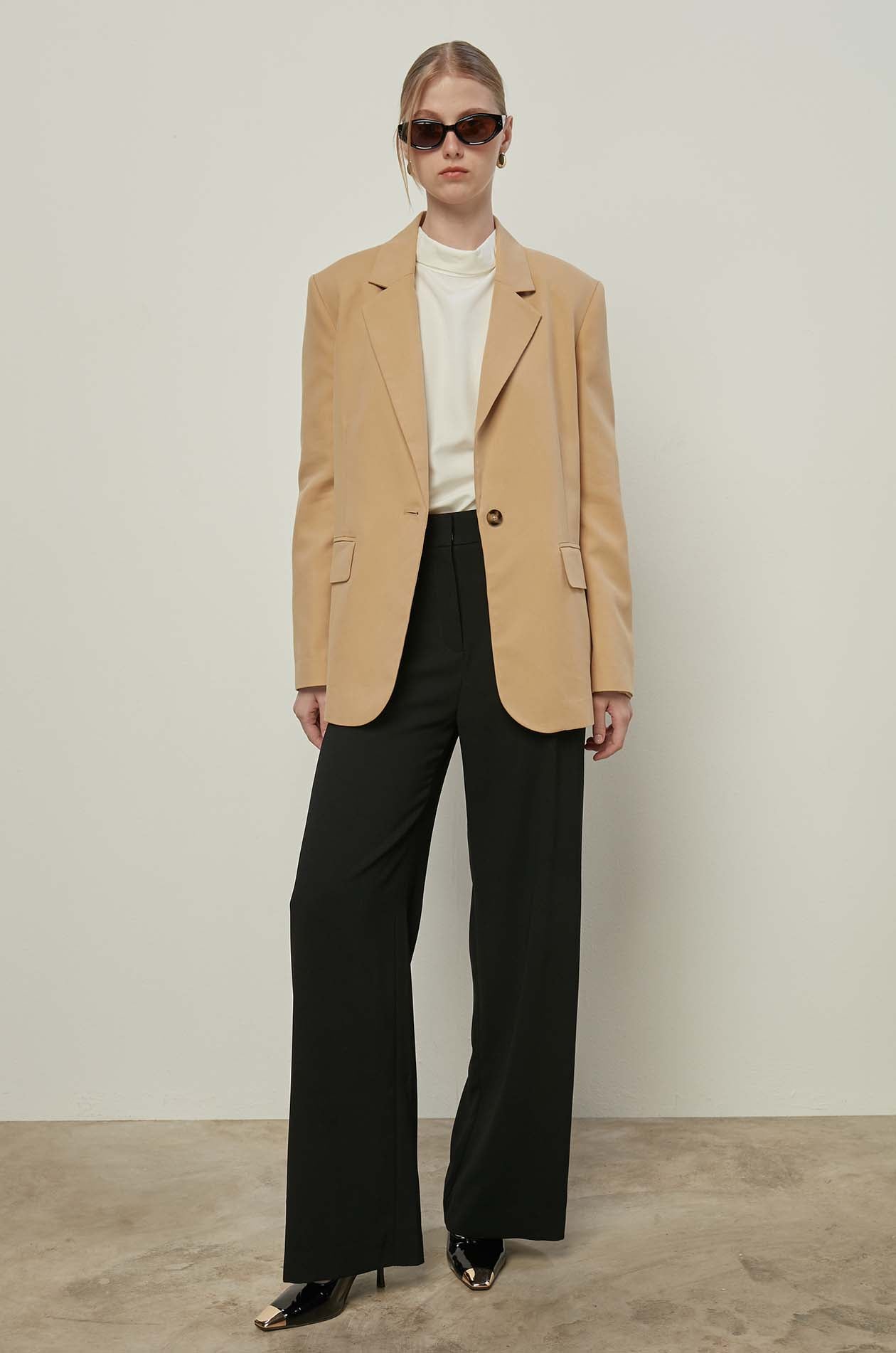 Double Button Blazer Brown