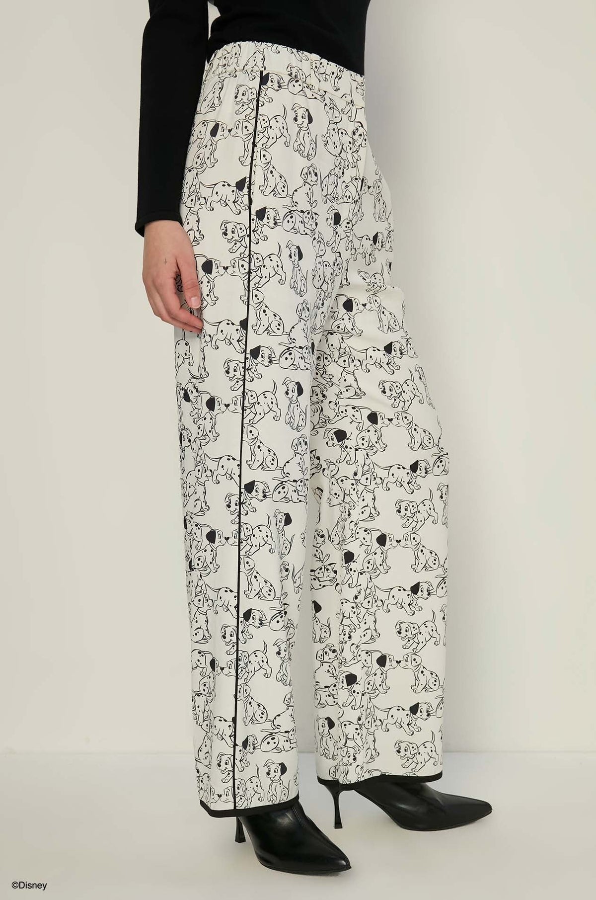 Dalmatians Wide Leg Pants Printed Off-White