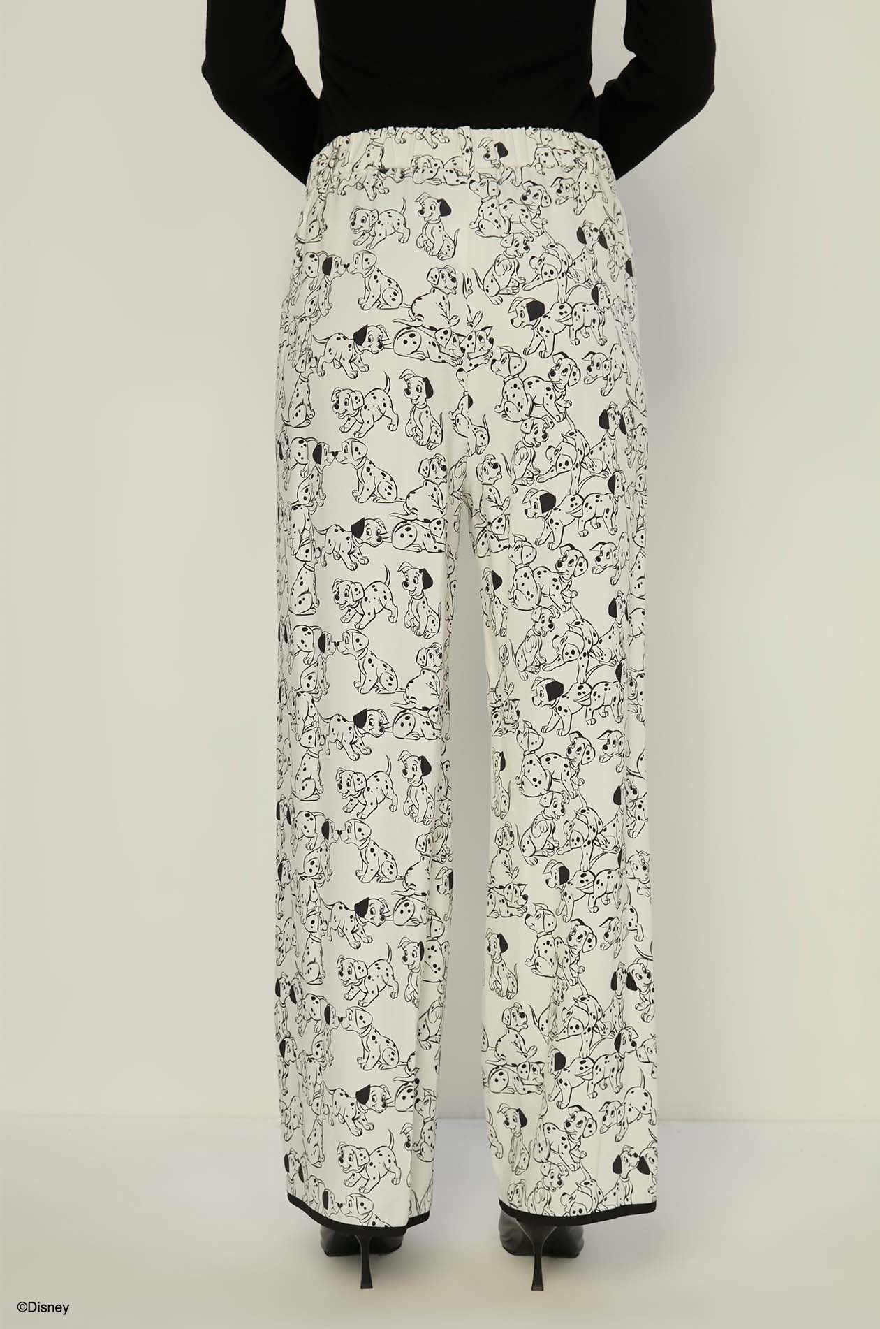 Dalmatians Wide Leg Pants Printed Off-White